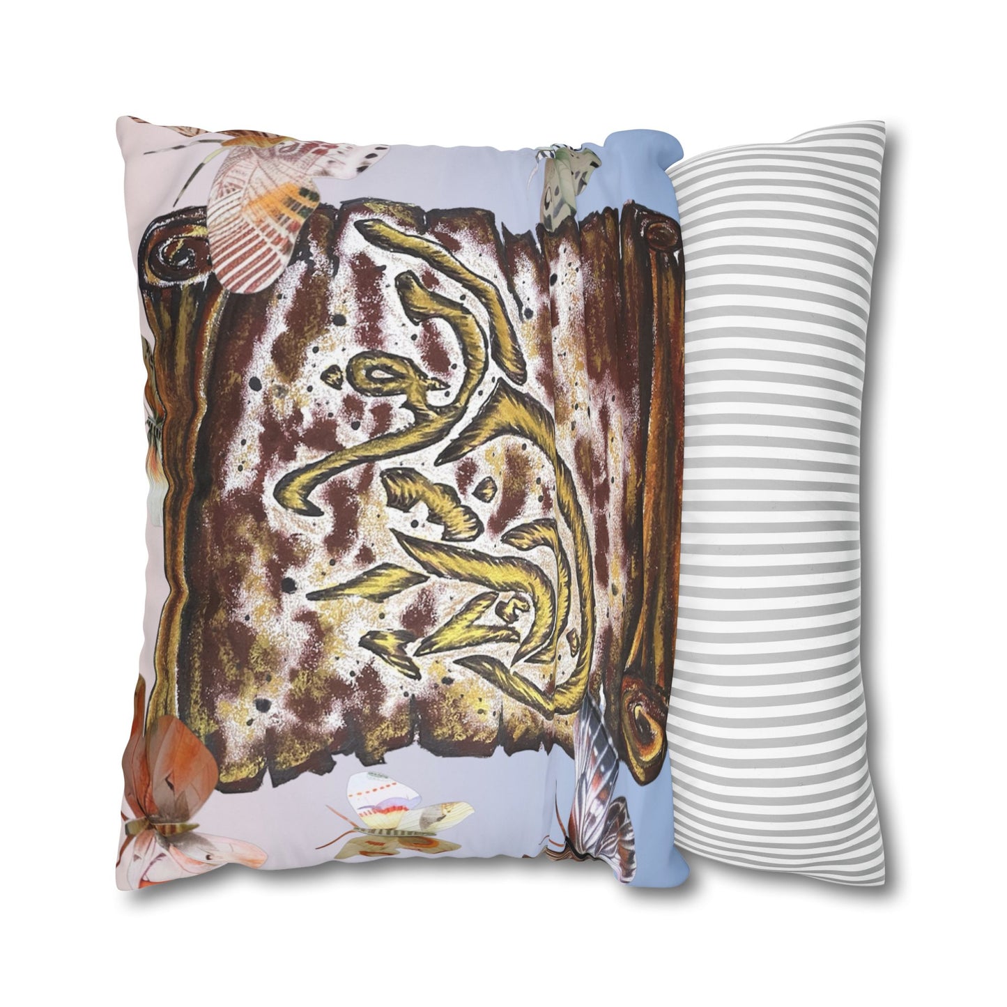 Arabic Calligraphy Scroll Decorative Pillow - Square Canvas Pillowcase