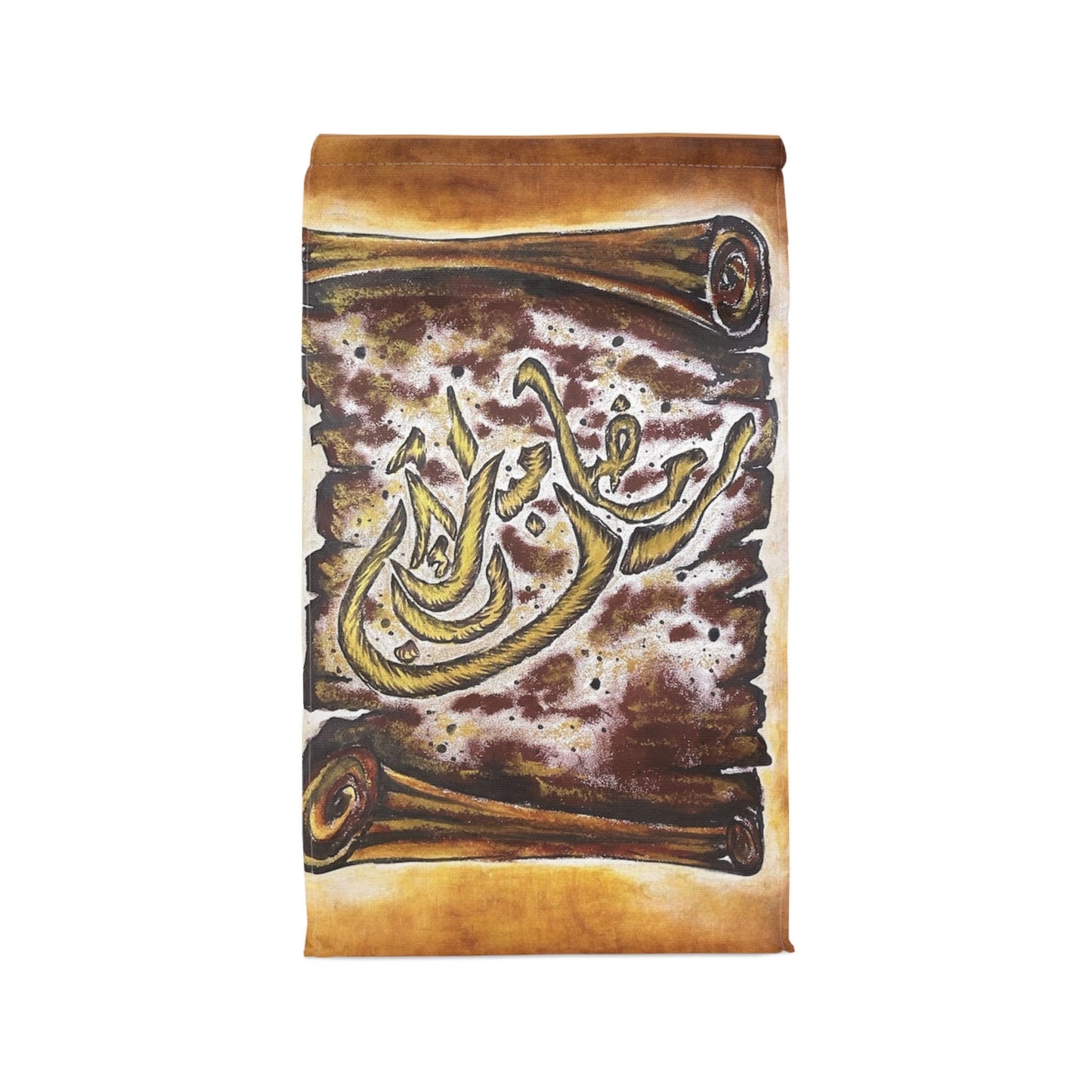 Arabic Calligraphy Scroll Polyester Lunch Bag – Rustic Script Insulated Tote