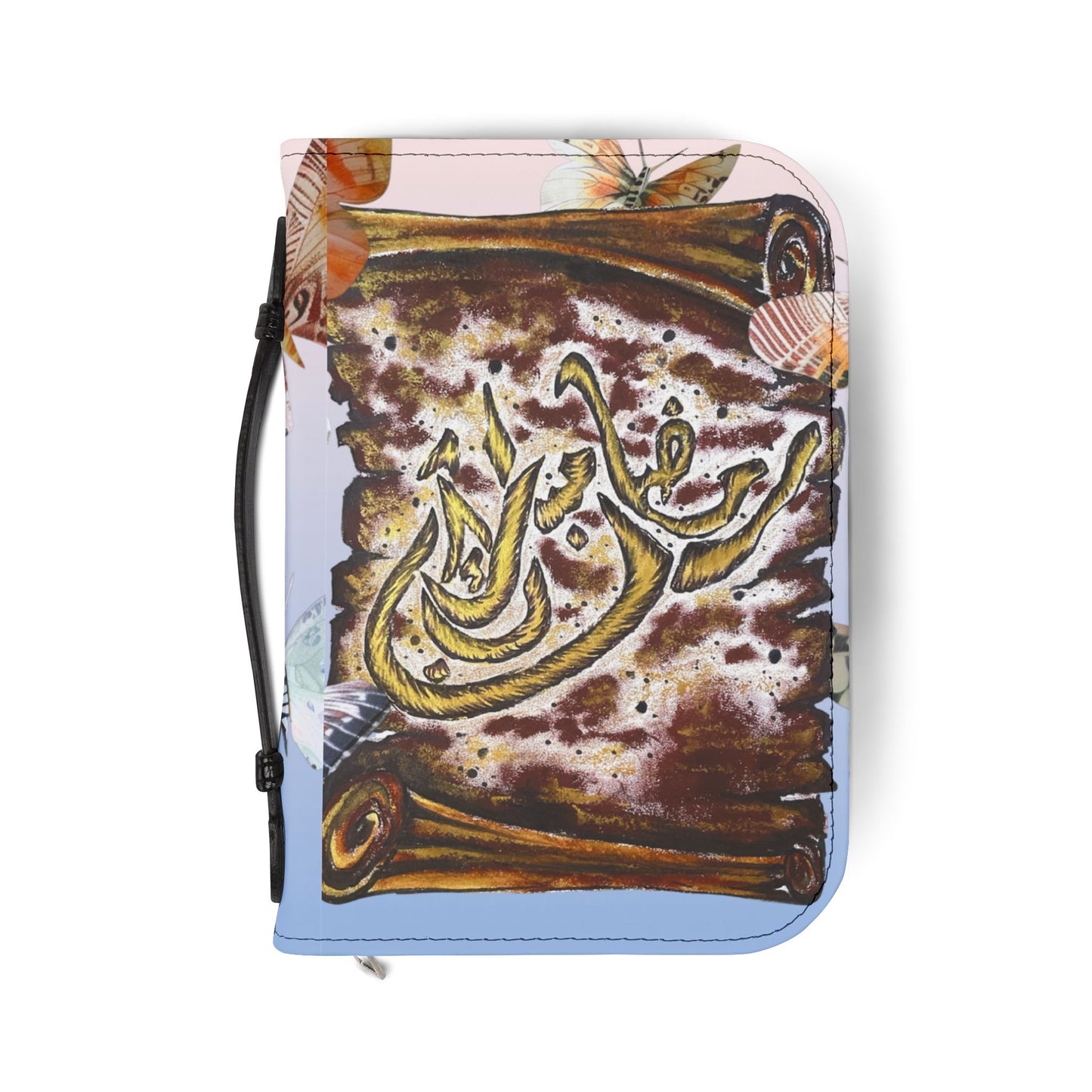 Bible Cover — Floral Scroll Design Zippered Bible Case