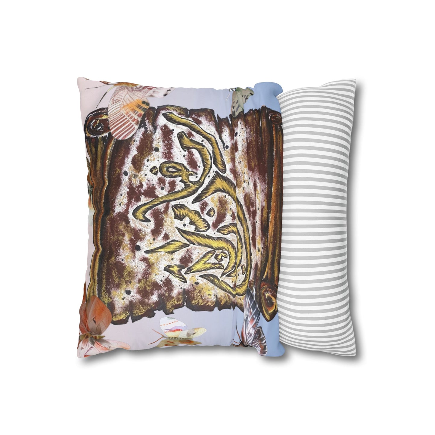 Arabic Calligraphy Scroll Decorative Pillow - Square Canvas Pillowcase