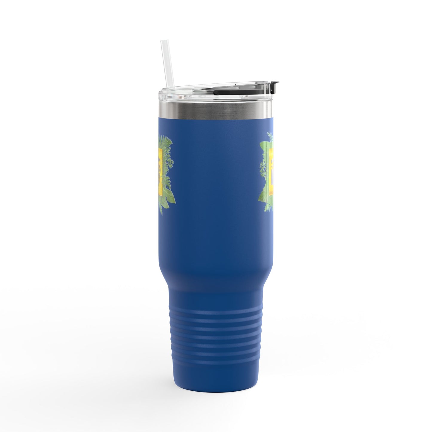 40oz Insulated Travel Mug — Tropical Hibiscus Floral Logo Design