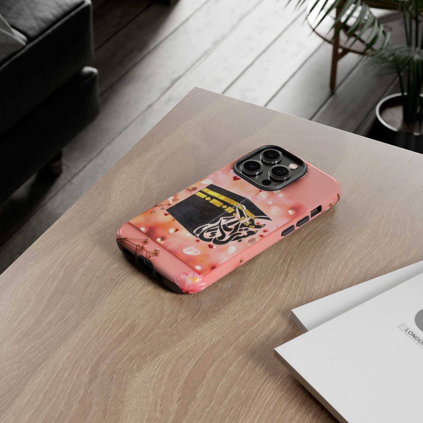 Kaaba Floral Phone Case – Pink Islamic Shrine Design