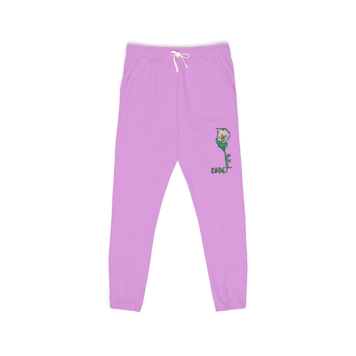 Rose Embroidered Unisex Fleece Sweatpants