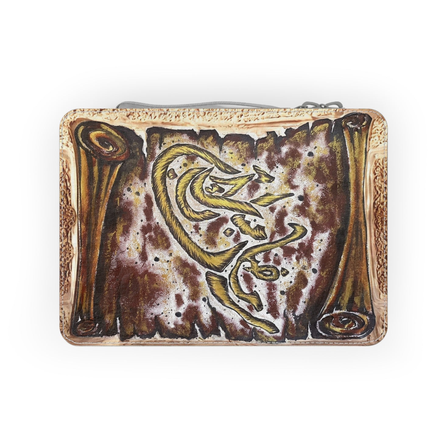 Paper Lunch Bag — Rustic Fox Scroll Illustration Insulated Lunch Tote