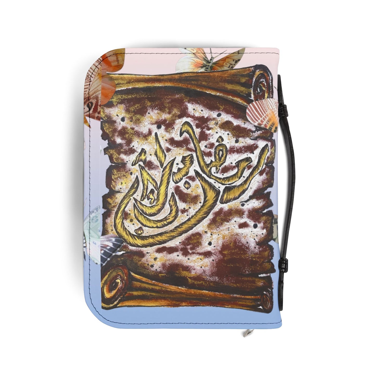 Bible Cover — Floral Scroll Design Zippered Bible Case