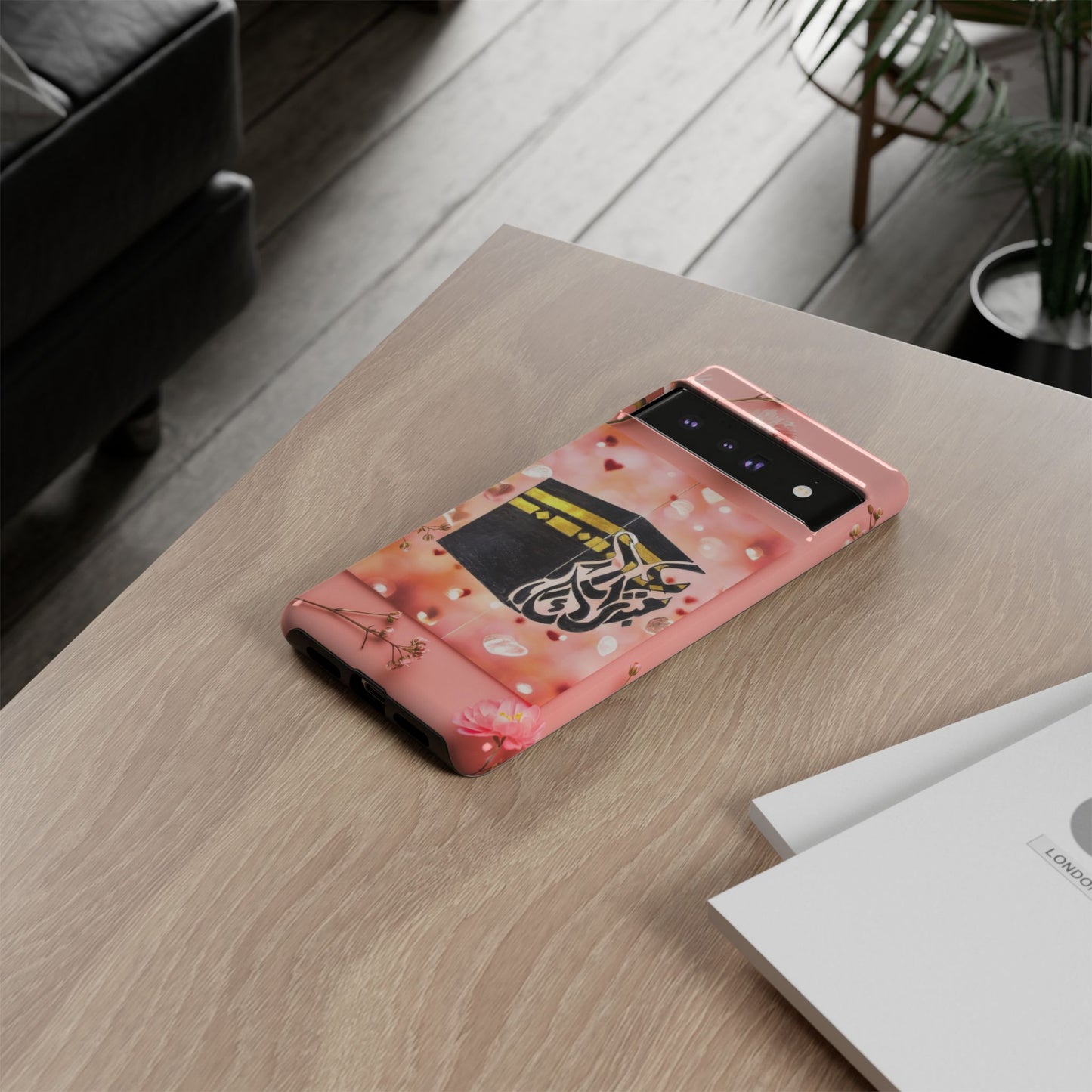 Kaaba Floral Phone Case – Pink Islamic Shrine Design