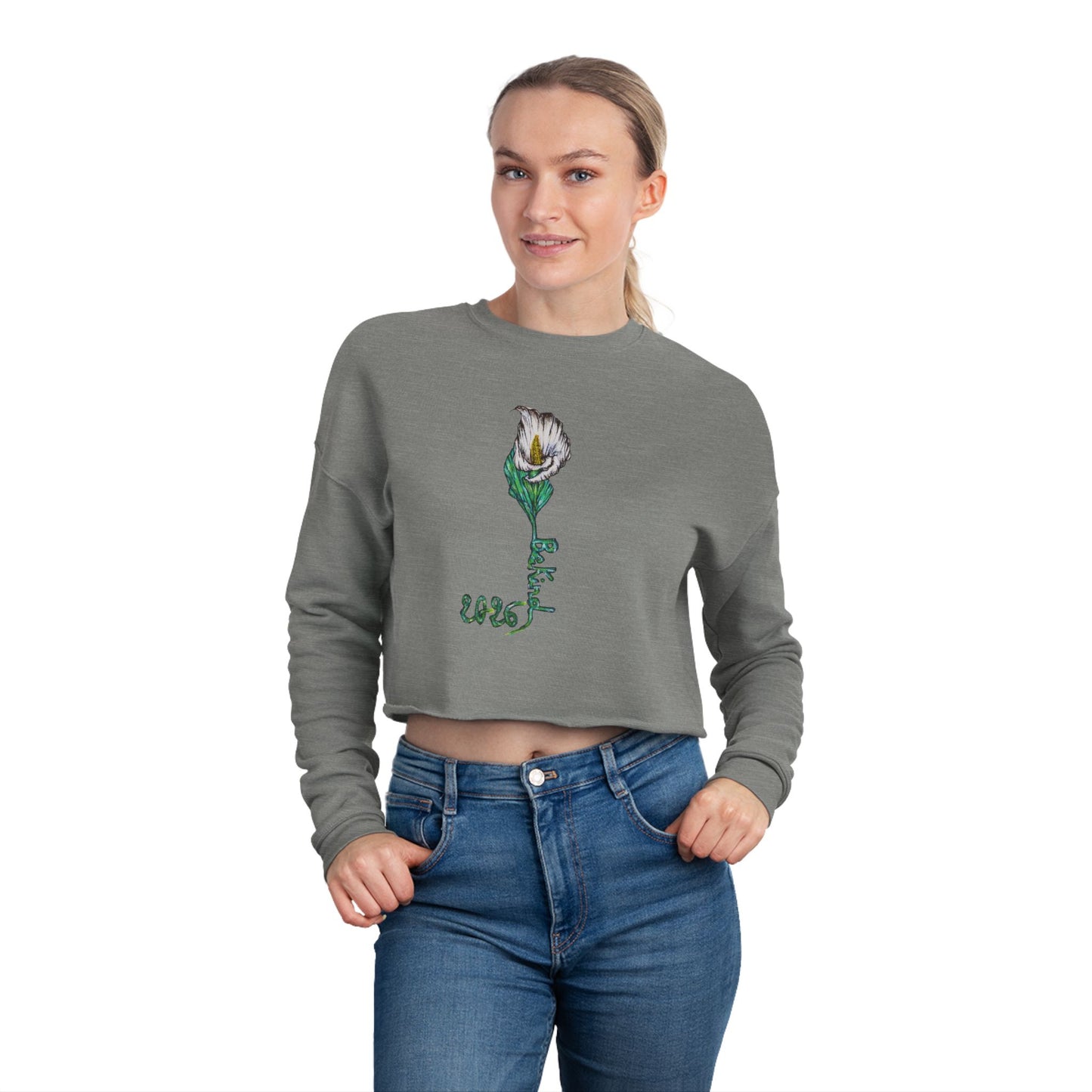 Floral Women's Cropped Sweatshirt - Stylish and Comfortable