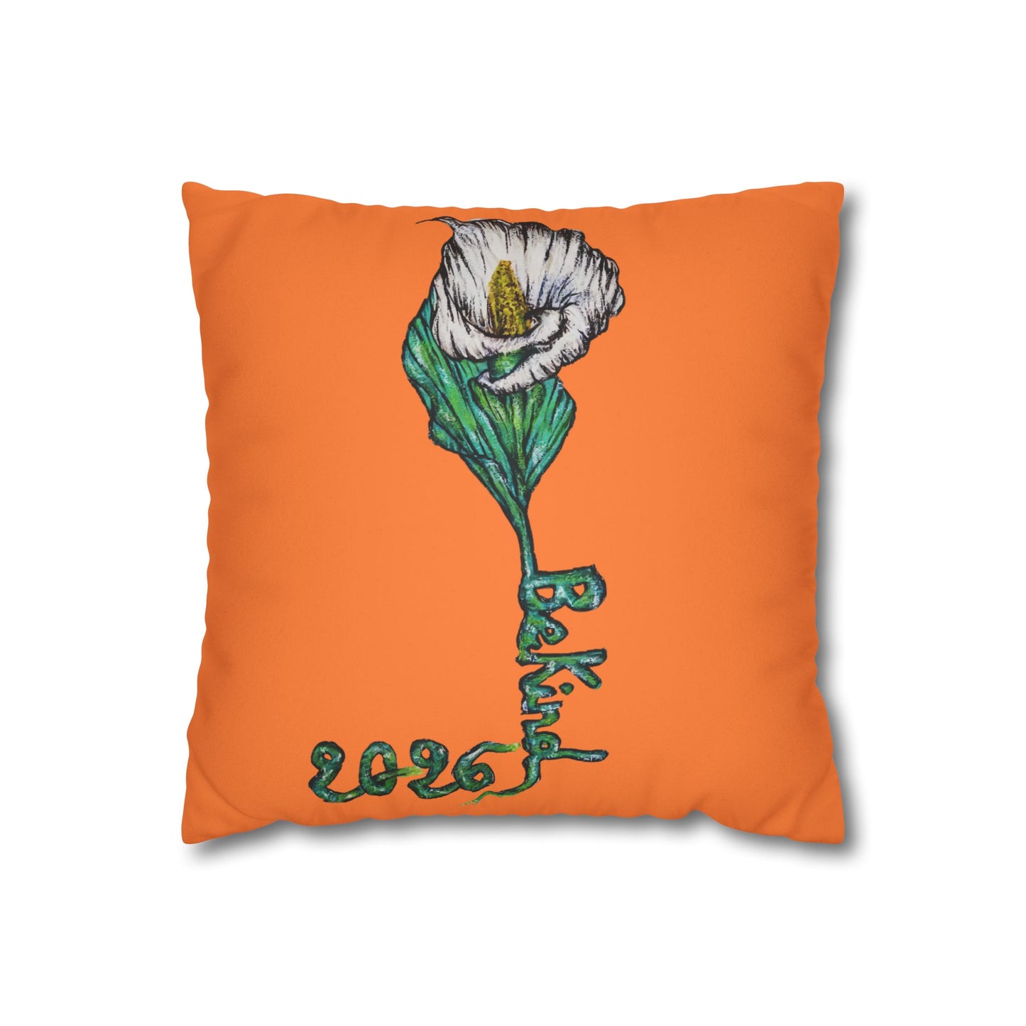 Be Kind Floral Faux Suede Pillowcase