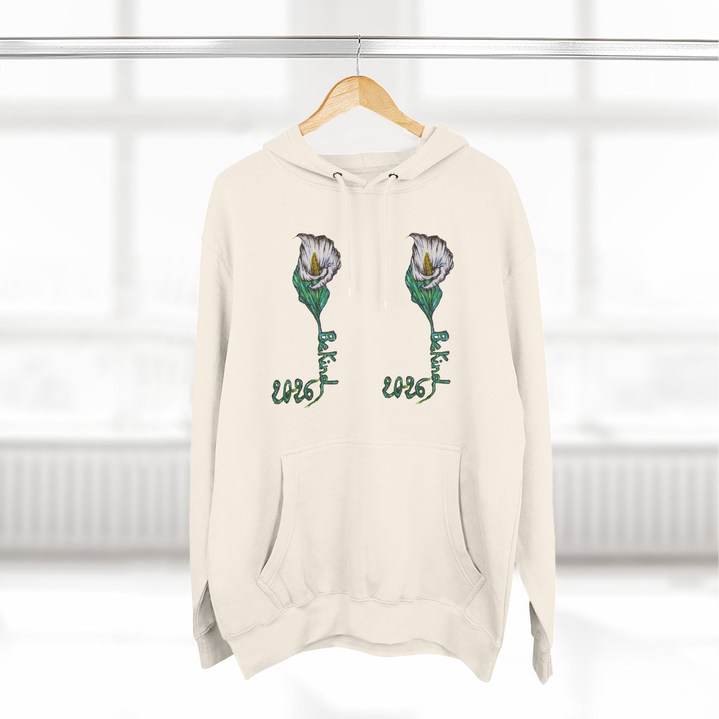 Floral Fleece Hoodie with Inspirational Quote