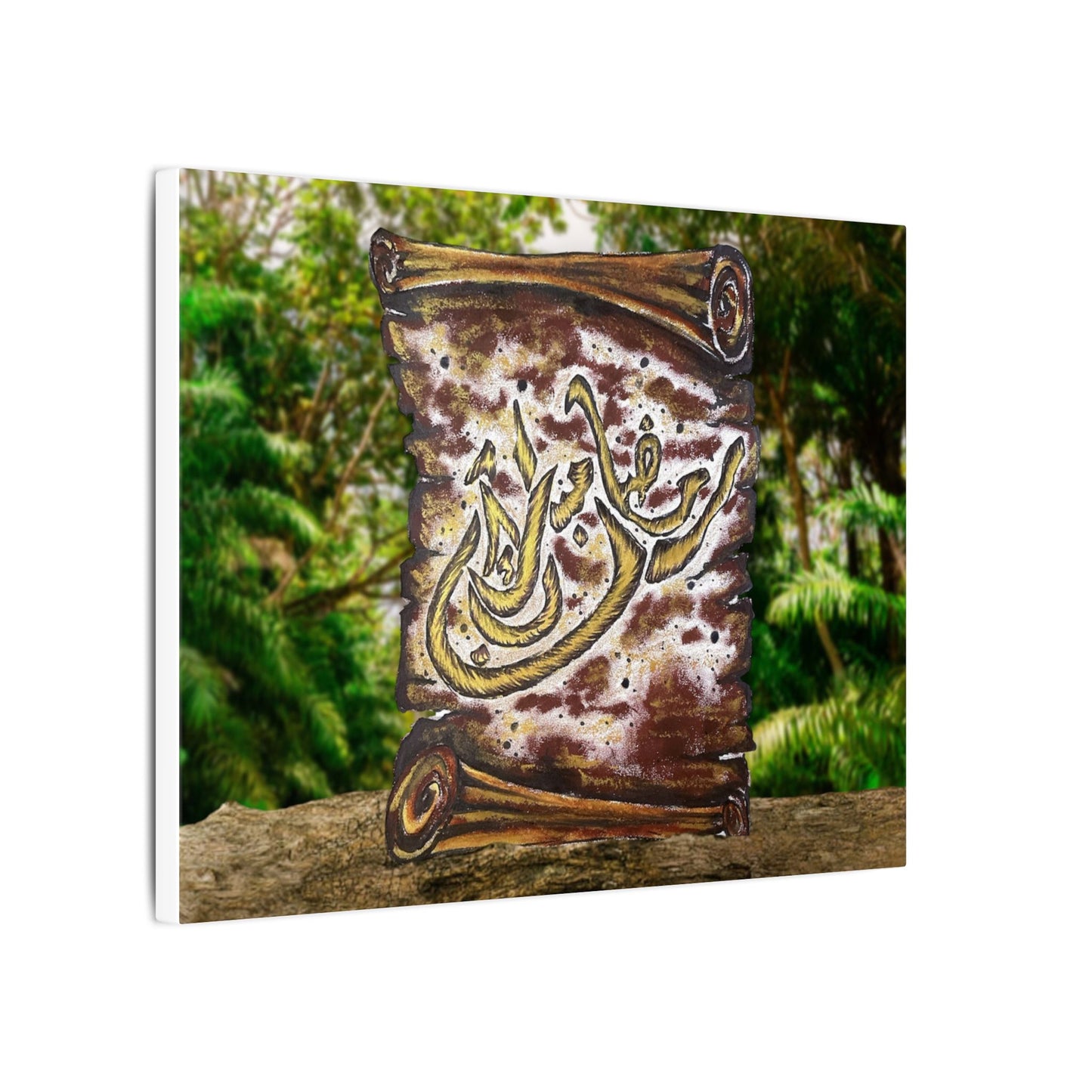 Matte Stretched Canvas Wall Art — Arabic Calligraphy Scroll Design