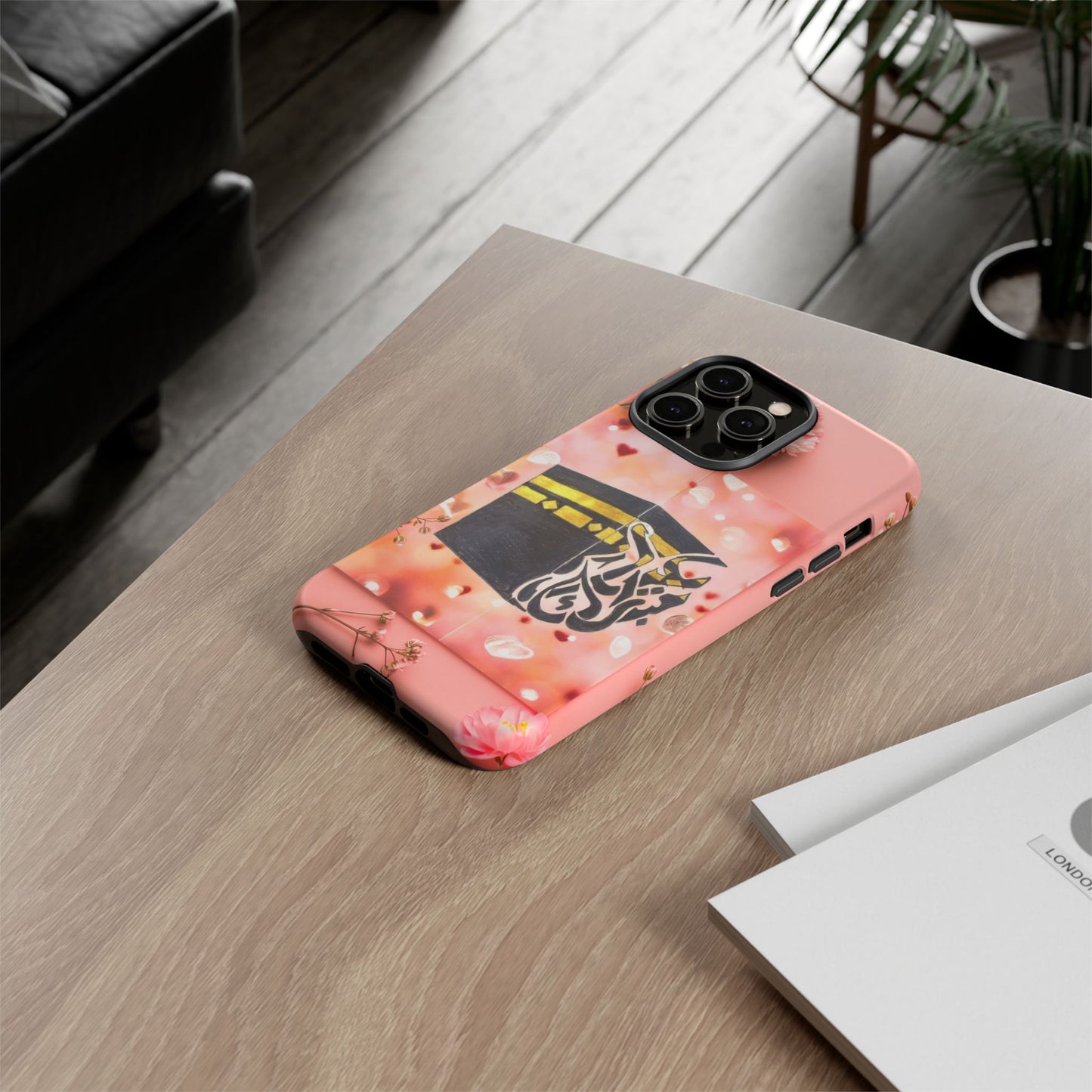 Kaaba Floral Phone Case – Pink Islamic Shrine Design