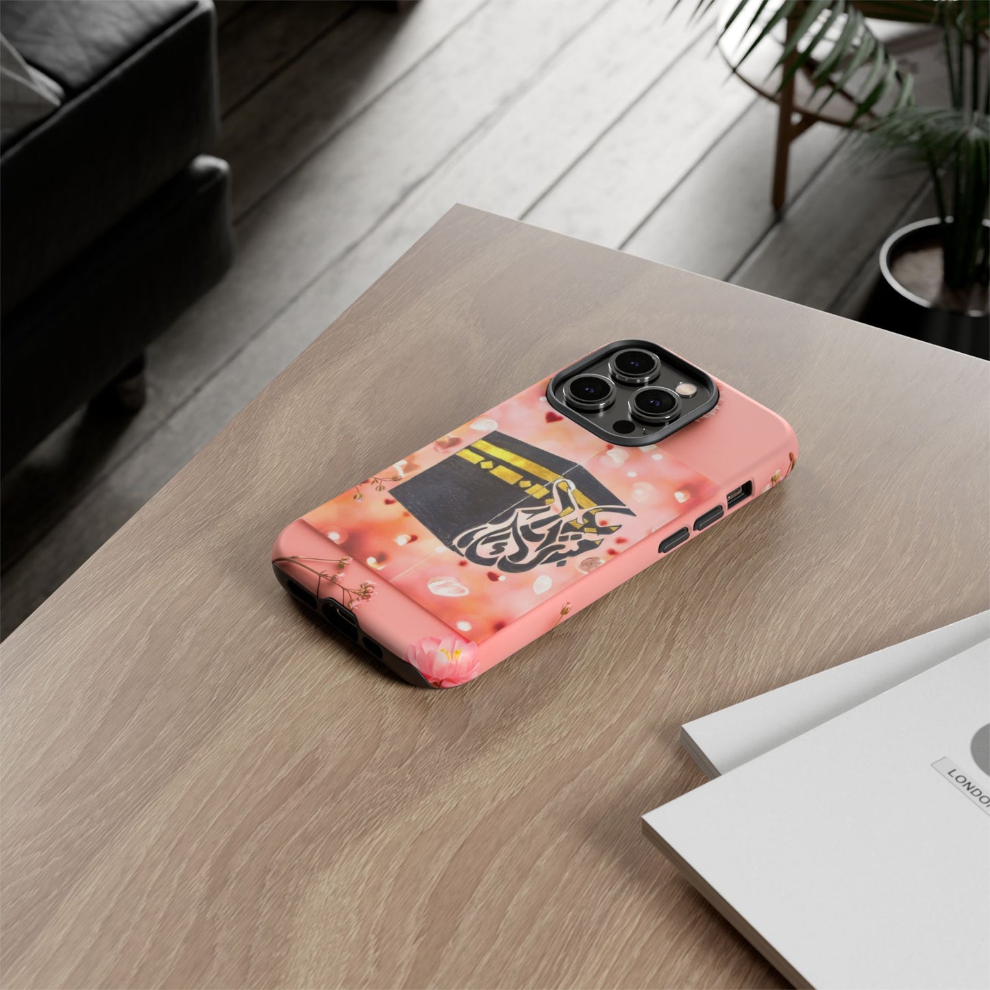 Kaaba Floral Phone Case – Pink Islamic Shrine Design