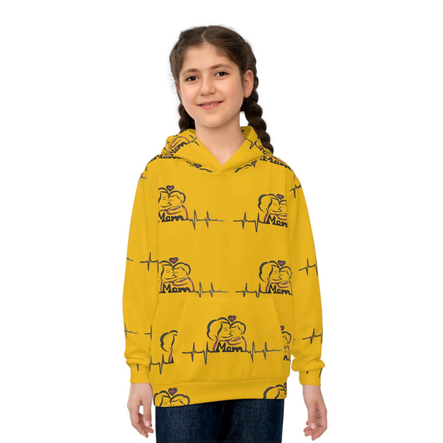 Heartfelt Mom Children's Hoodie - Cozy Gift for Mother's Day, Birthday, Family Gatherings, Casual Wear, Kid's Apparel