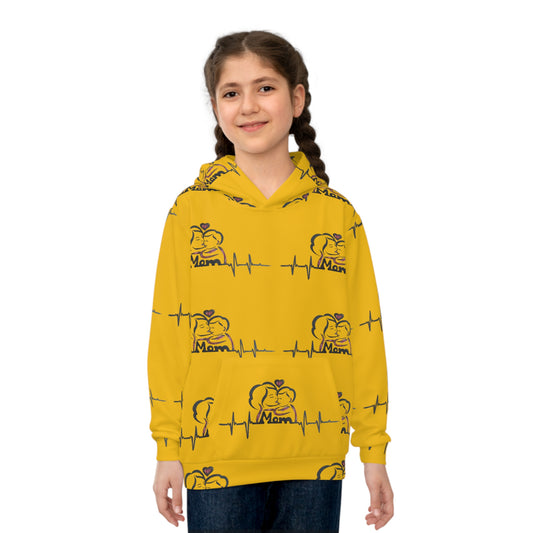 Heartfelt Mom Children's Hoodie - Cozy Gift for Mother's Day, Birthday, Family Gatherings, Casual Wear, Kid's Apparel