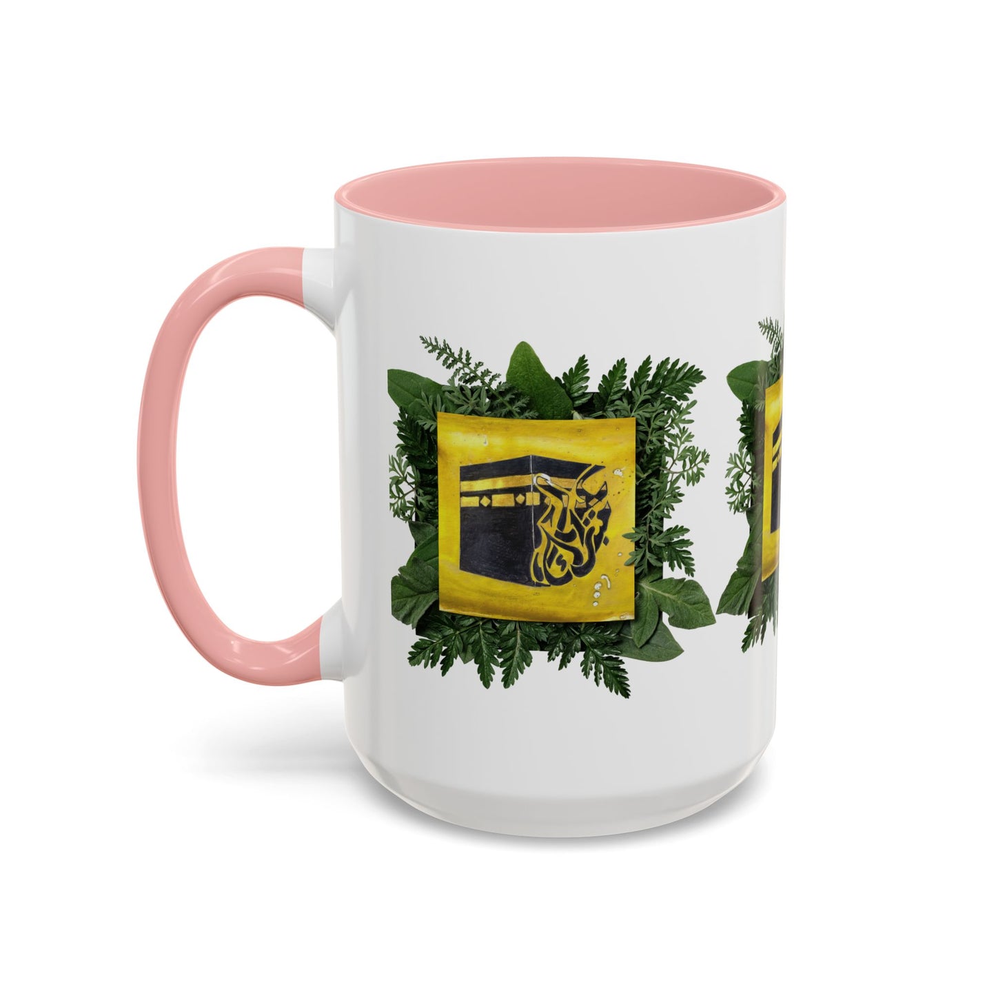 Kaaba Floral Accent Coffee Mug — Islamic Pilgrimage Hajj Umrah Gift (11/15 oz)