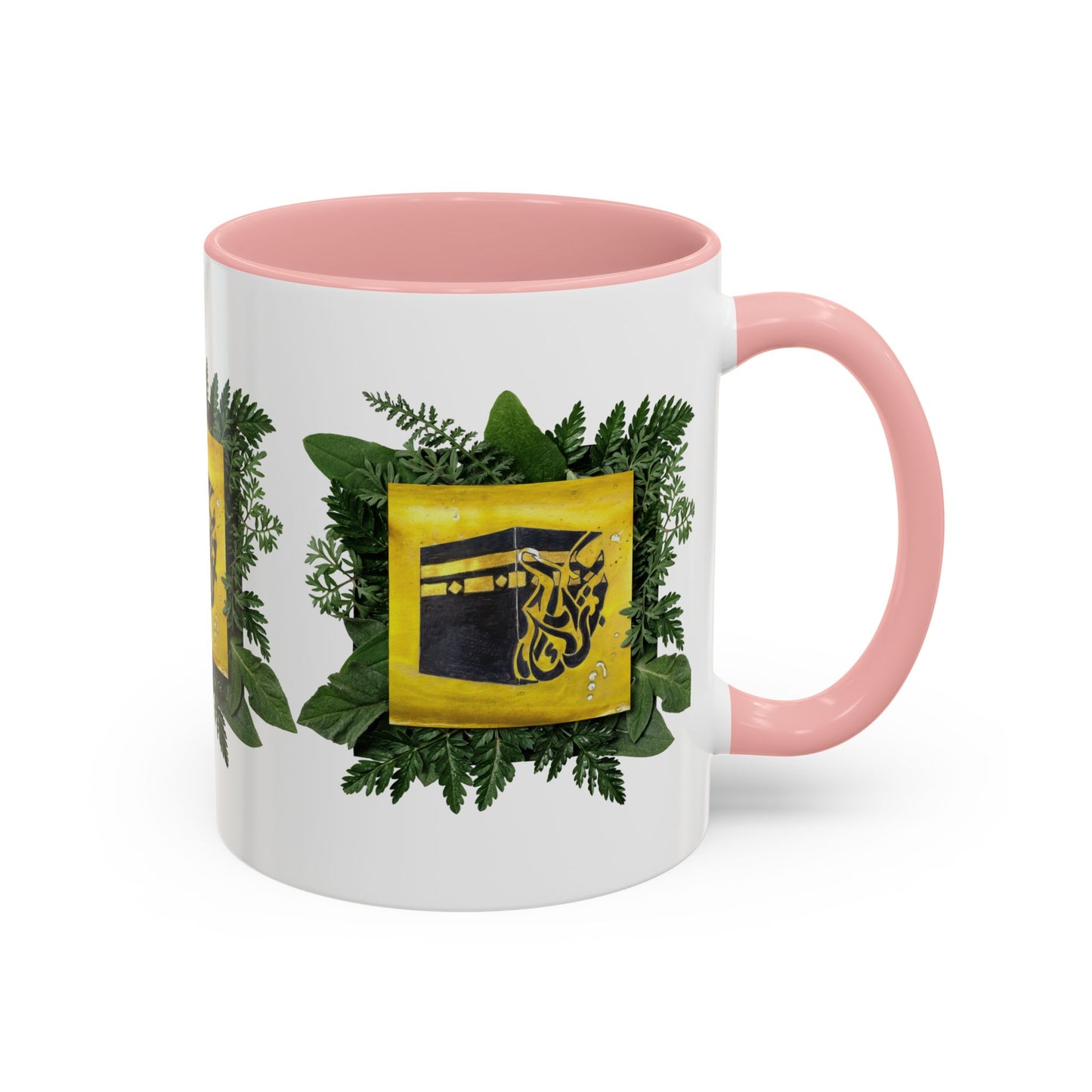 Kaaba Floral Accent Coffee Mug — Islamic Pilgrimage Hajj Umrah Gift (11/15 oz)