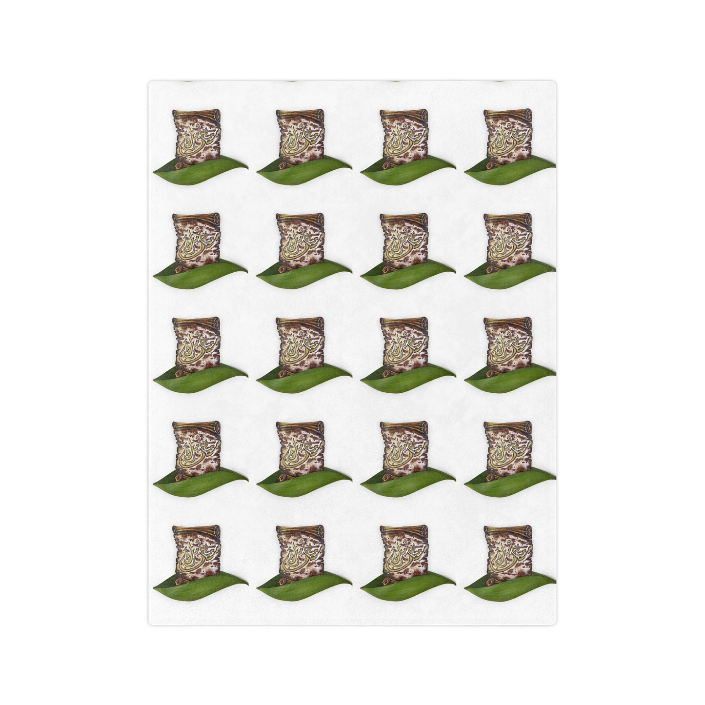 Velveteen Microfiber Blanket — Patterned Leaf & Seed Pillow Cozy Throw