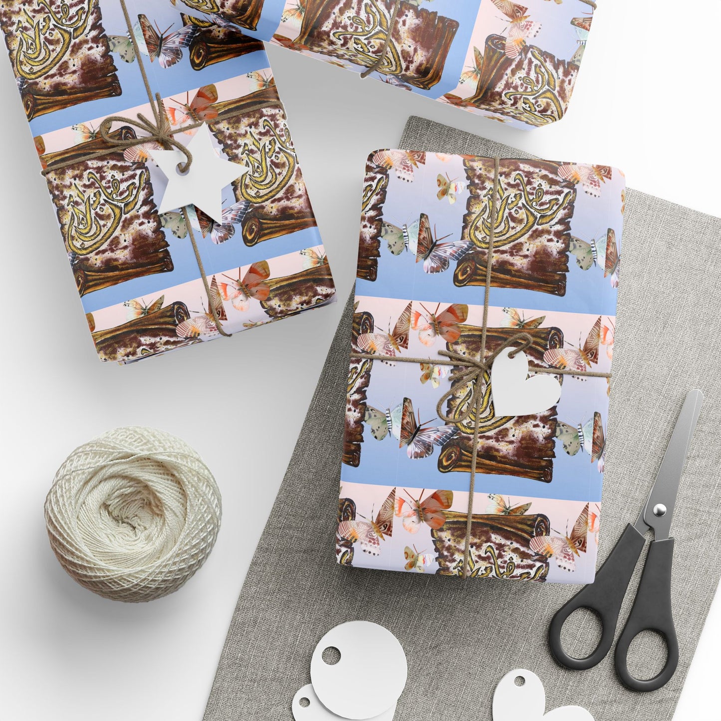 Wrapping Paper Roll — Cute Brown Tabby Cat Pattern Gift Wrap (Pet Lover Holiday & Birthday)
