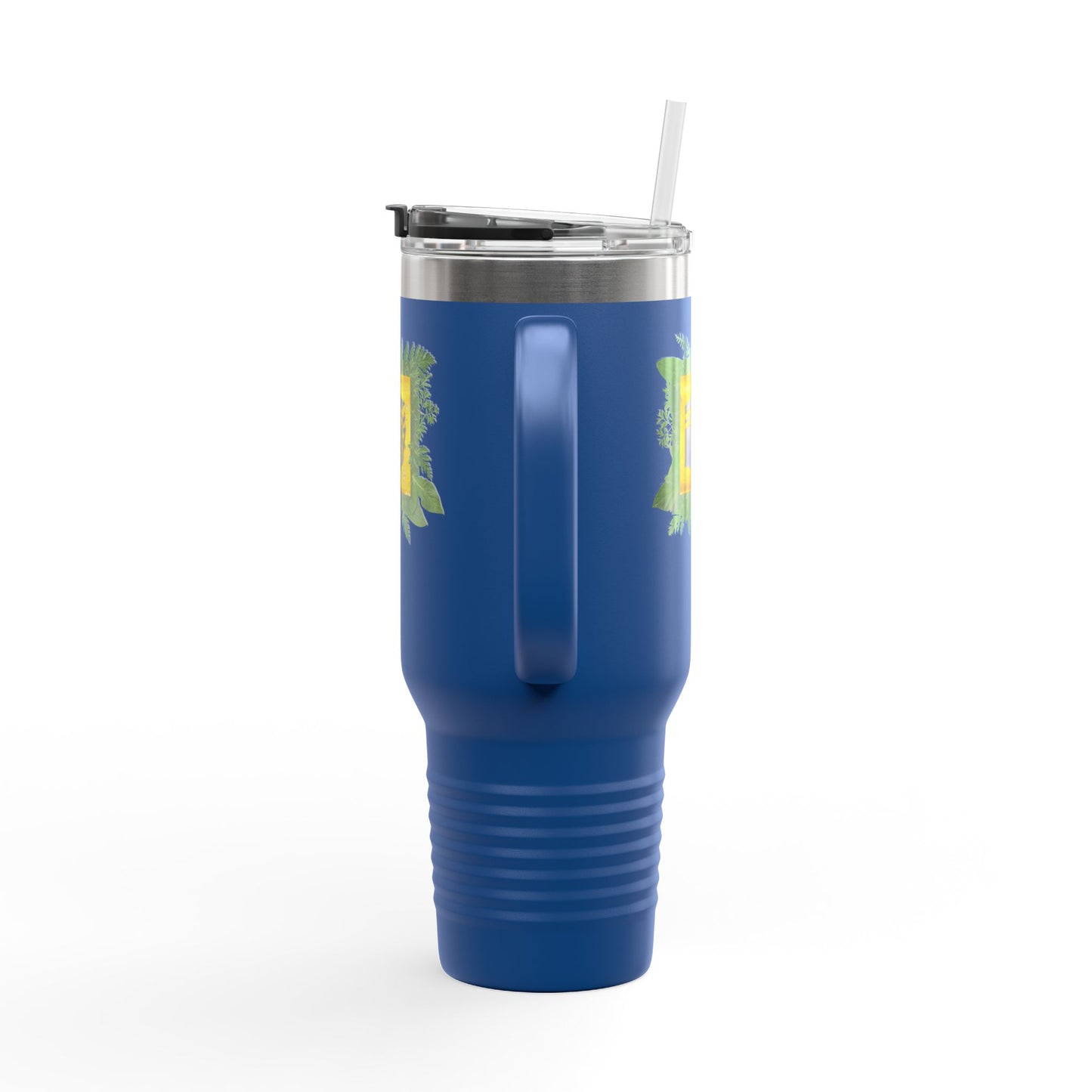 40oz Insulated Travel Mug — Tropical Hibiscus Floral Logo Design