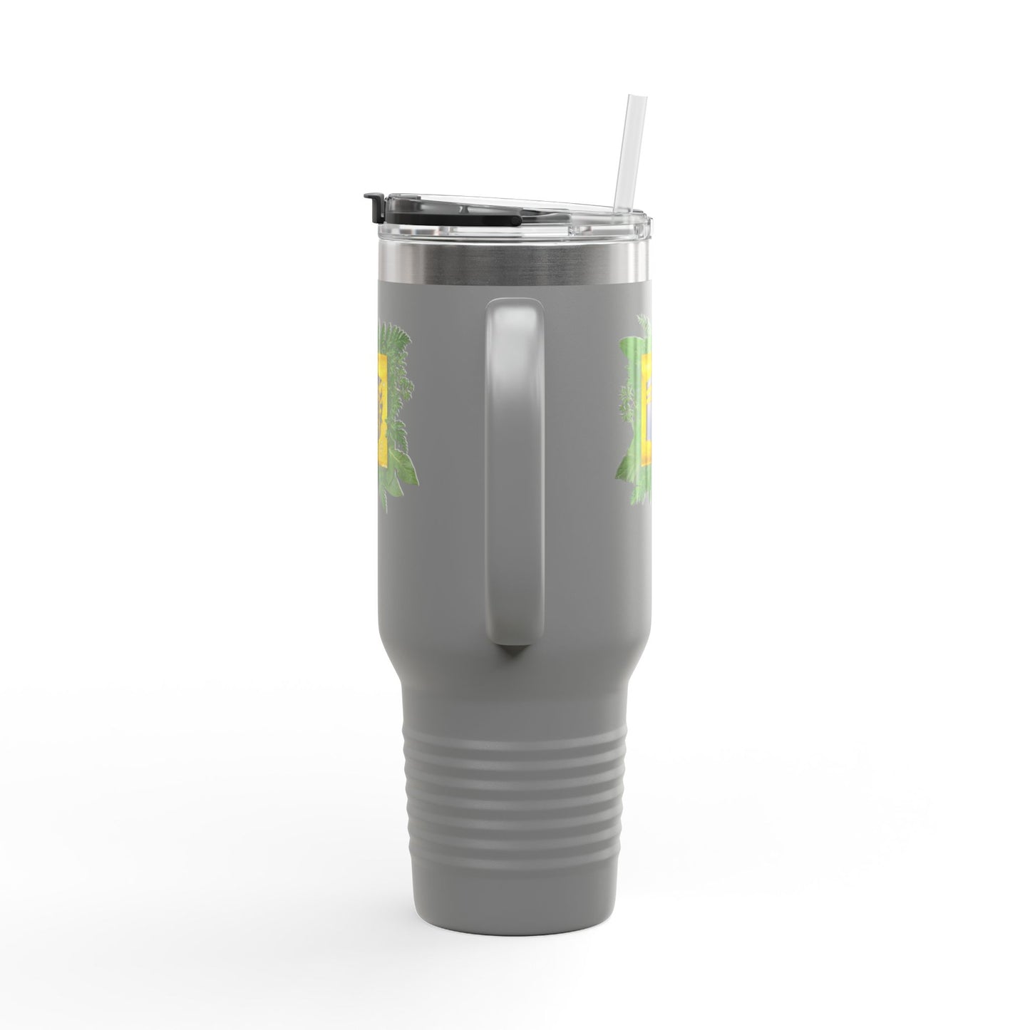 40oz Insulated Travel Mug — Tropical Hibiscus Floral Logo Design