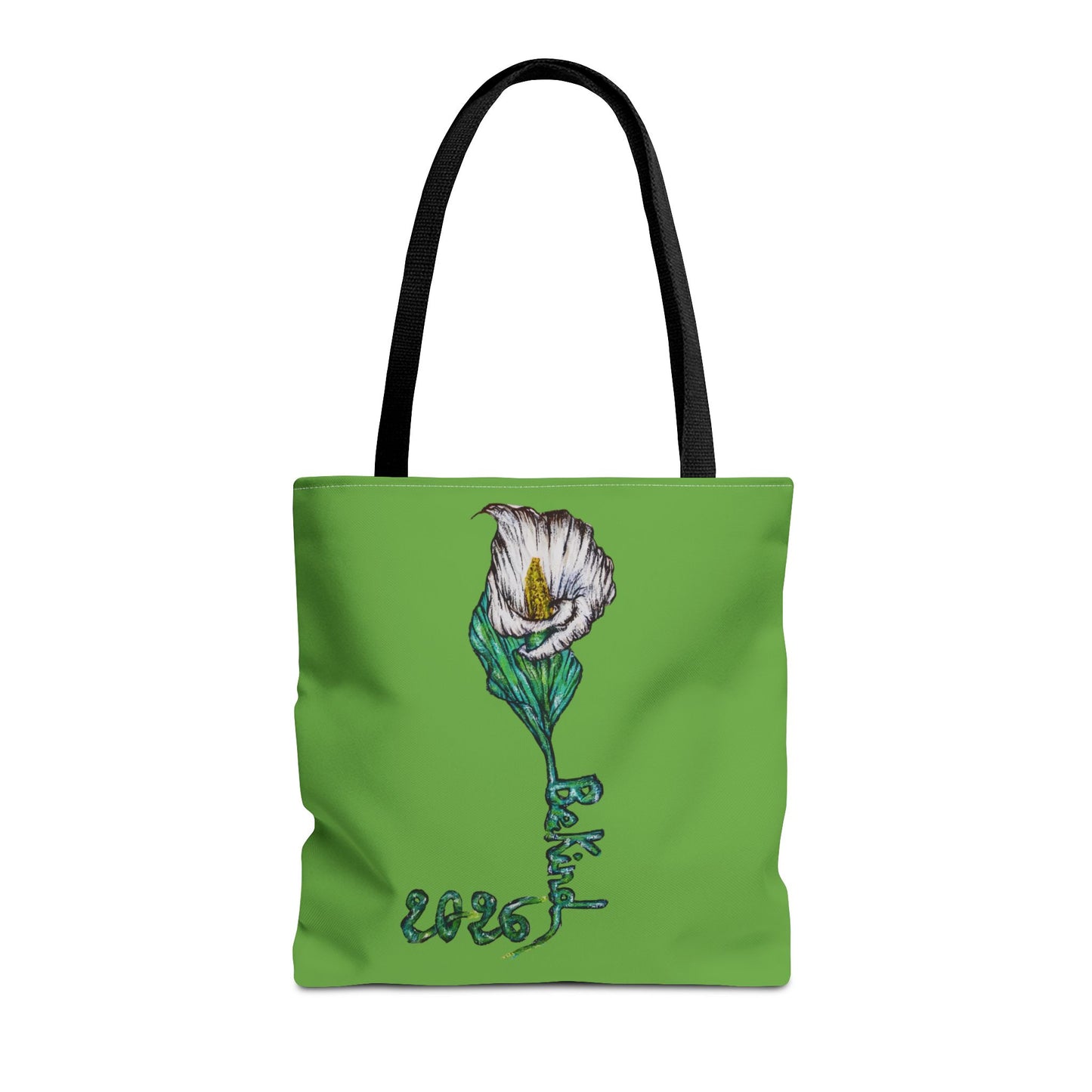 Floral Green Tote Bag - Unique Art Design for Everyday Use