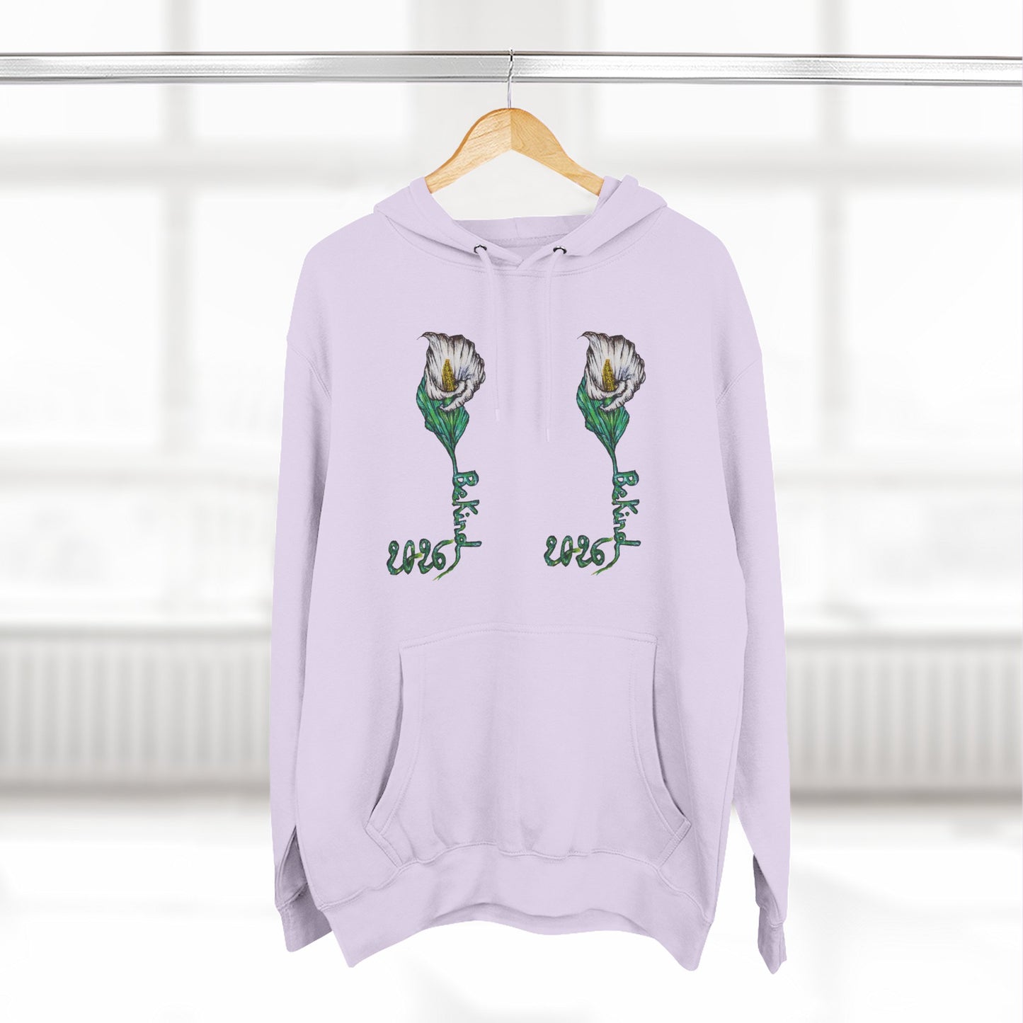 Floral Fleece Hoodie with Inspirational Quote