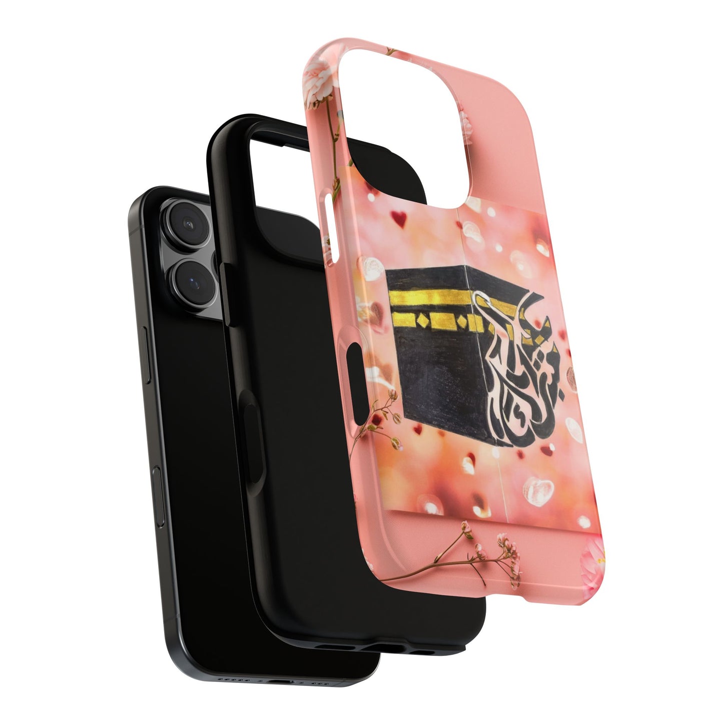 Kaaba Floral Phone Case – Pink Islamic Shrine Design