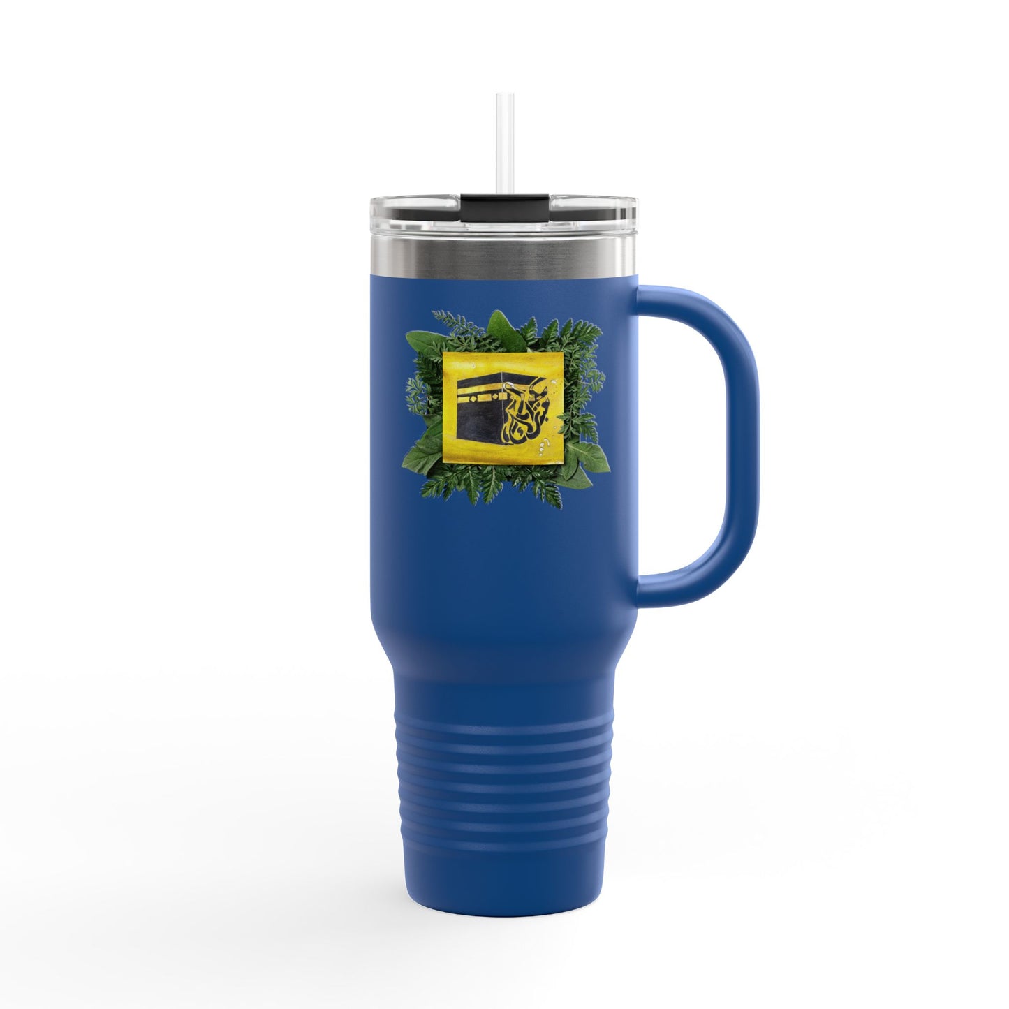40oz Insulated Travel Mug — Tropical Hibiscus Floral Logo Design