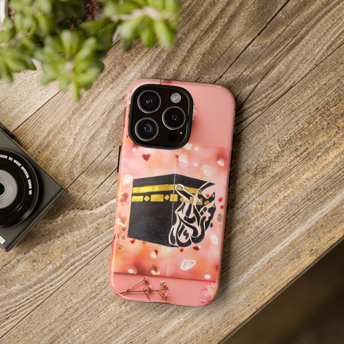 Kaaba Floral Phone Case – Pink Islamic Shrine Design