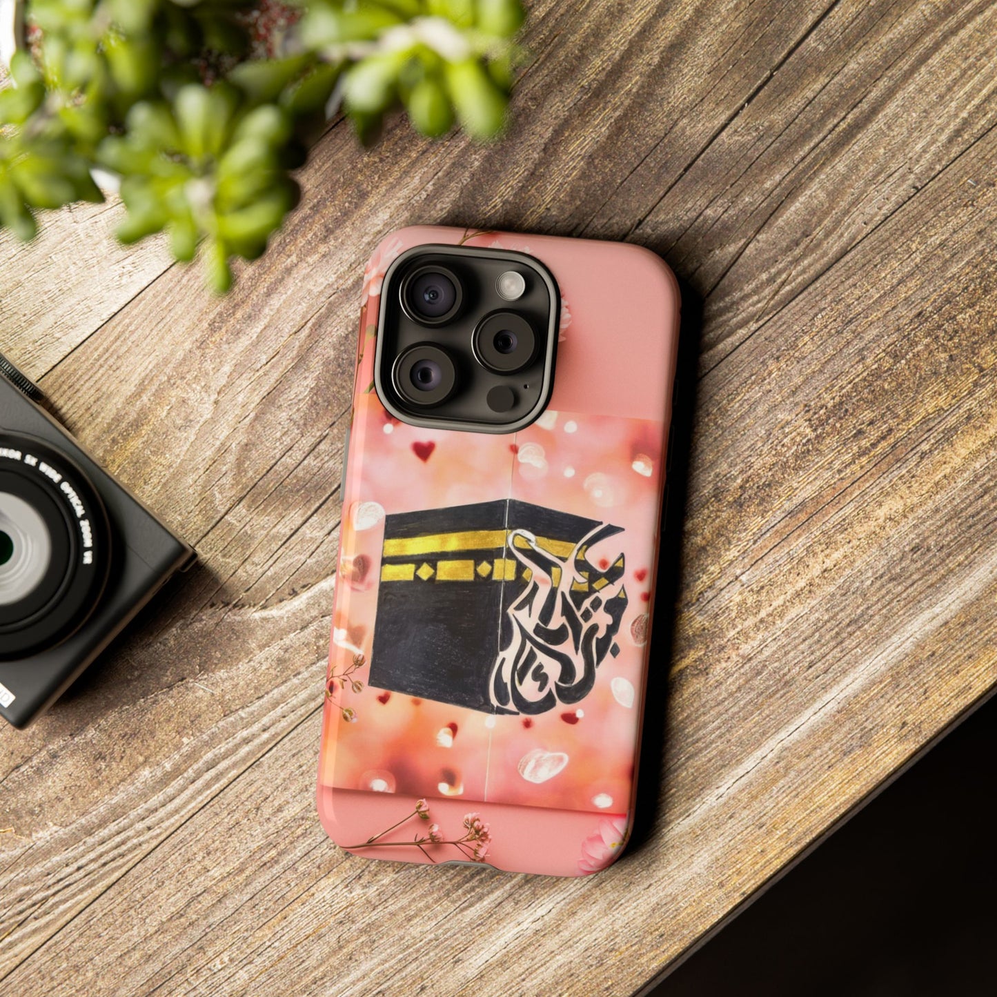 Kaaba Floral Phone Case – Pink Islamic Shrine Design
