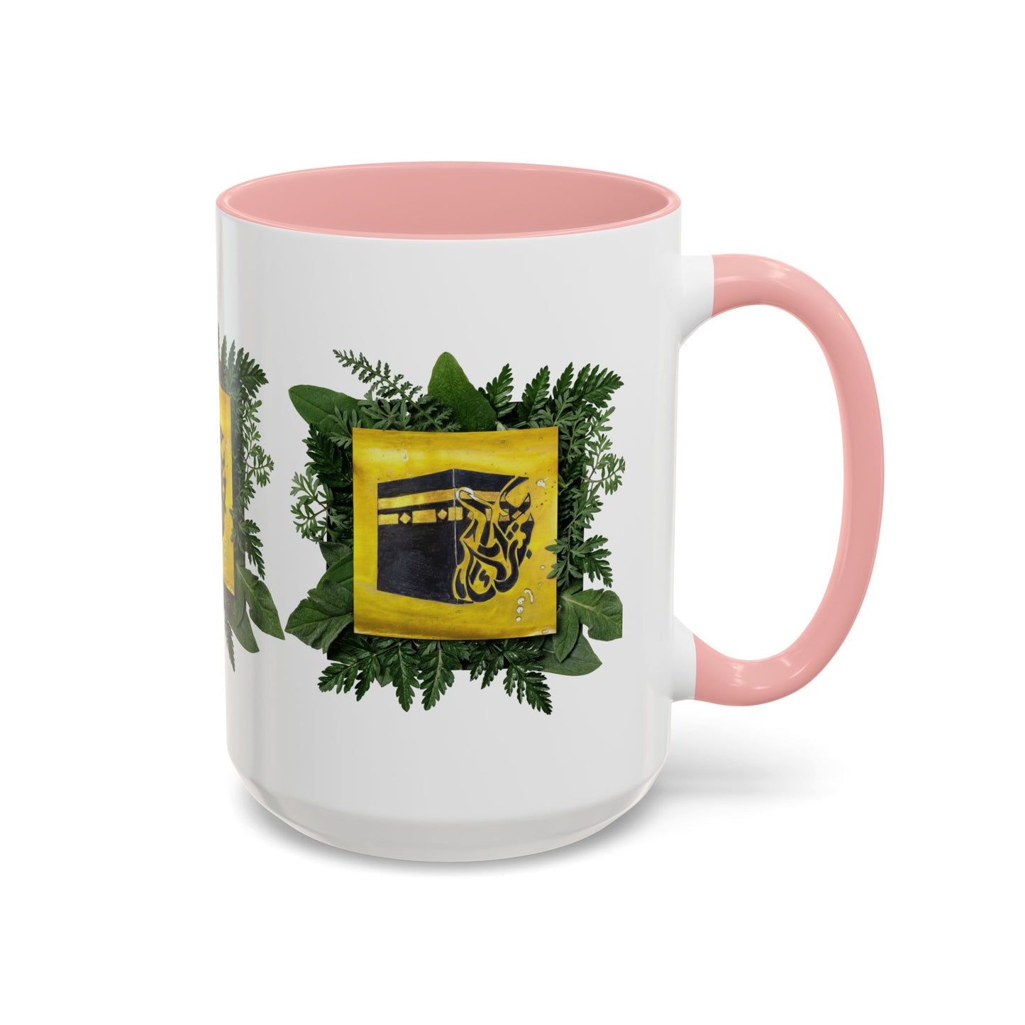 Kaaba Floral Accent Coffee Mug — Islamic Pilgrimage Hajj Umrah Gift (11/15 oz)