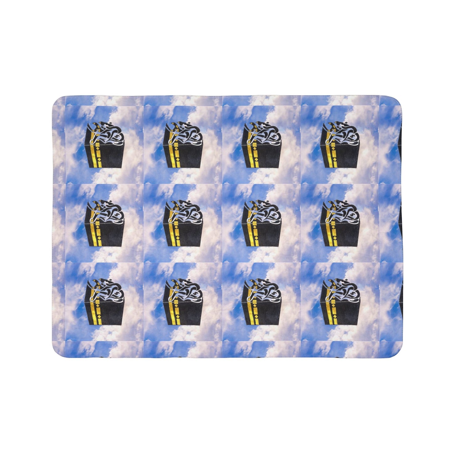 Kaaba Cloud Fleece Sherpa Blanket – Islamic Pilgrimage Prayer Throw