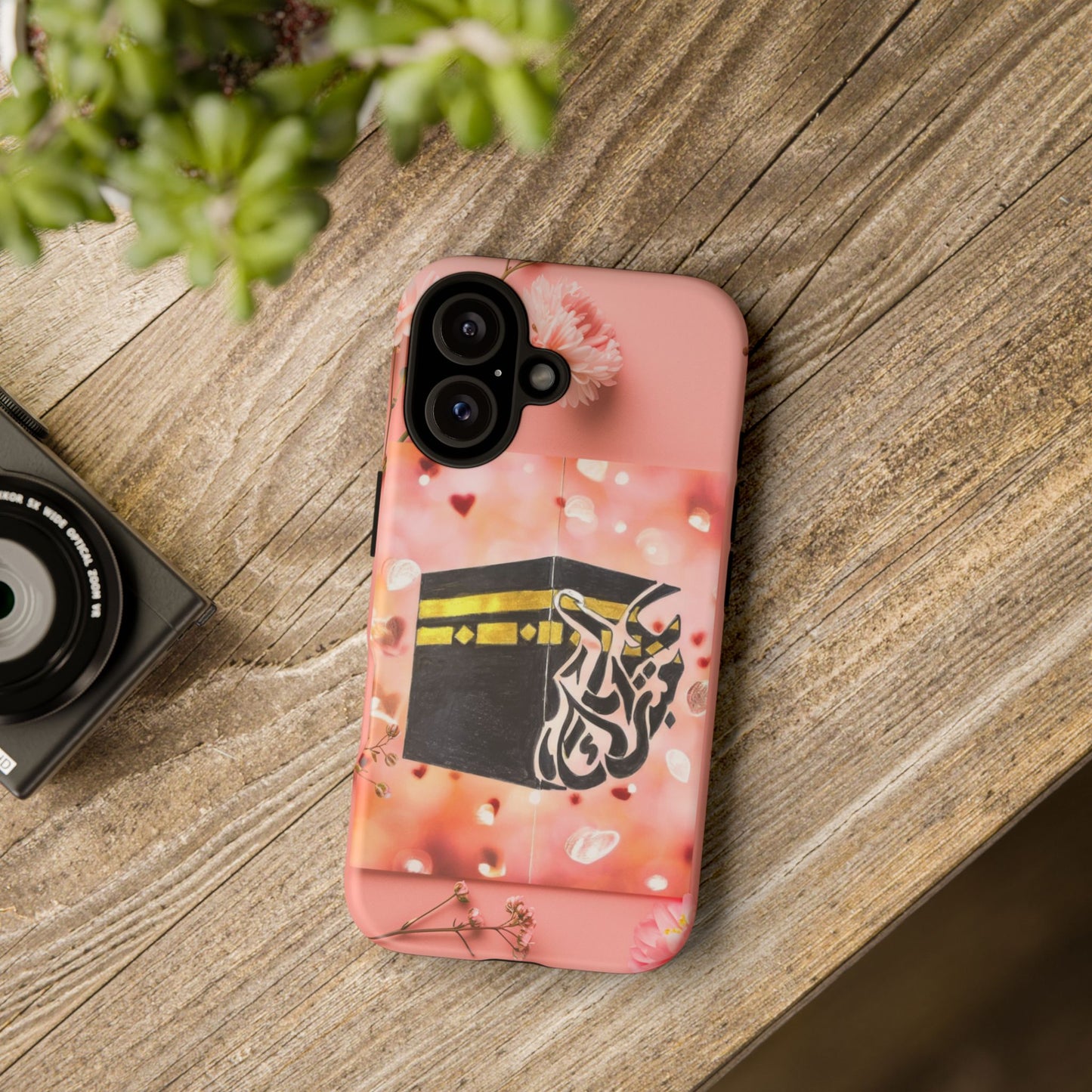Kaaba Floral Phone Case – Pink Islamic Shrine Design