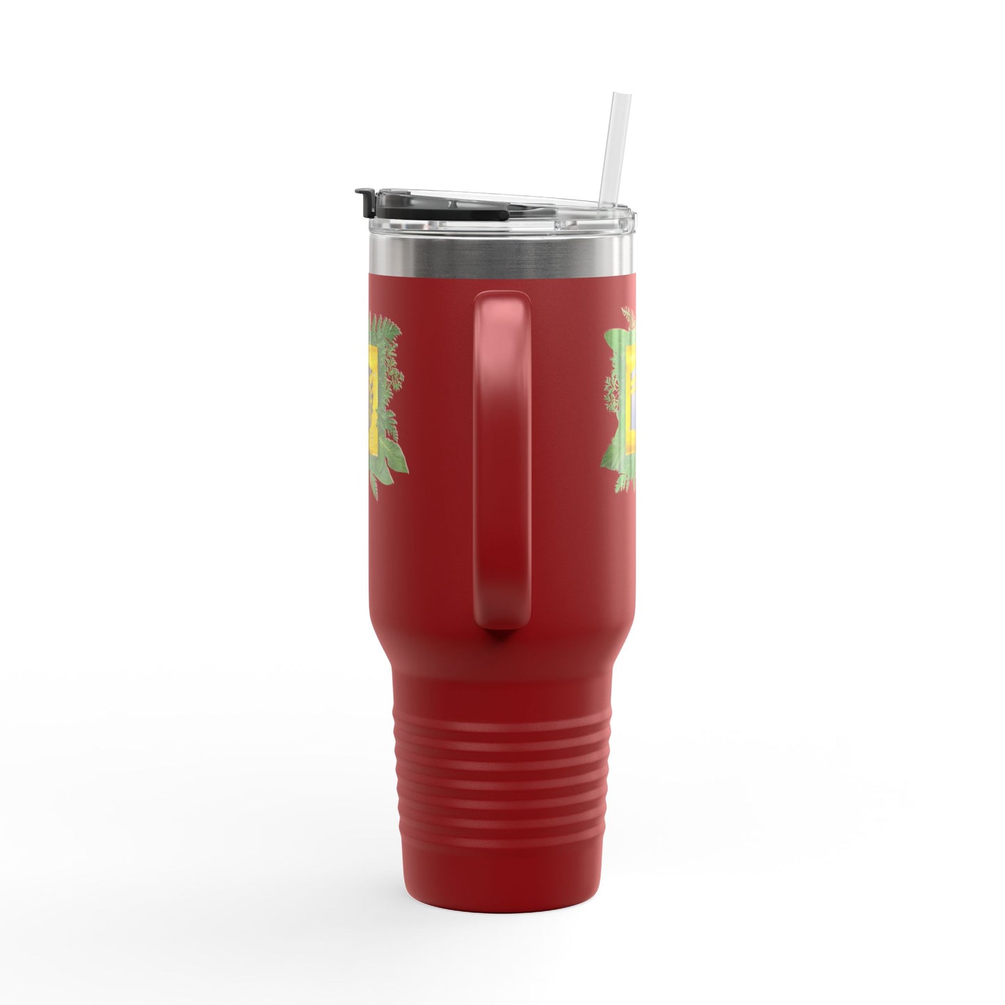 40oz Insulated Travel Mug — Tropical Hibiscus Floral Logo Design