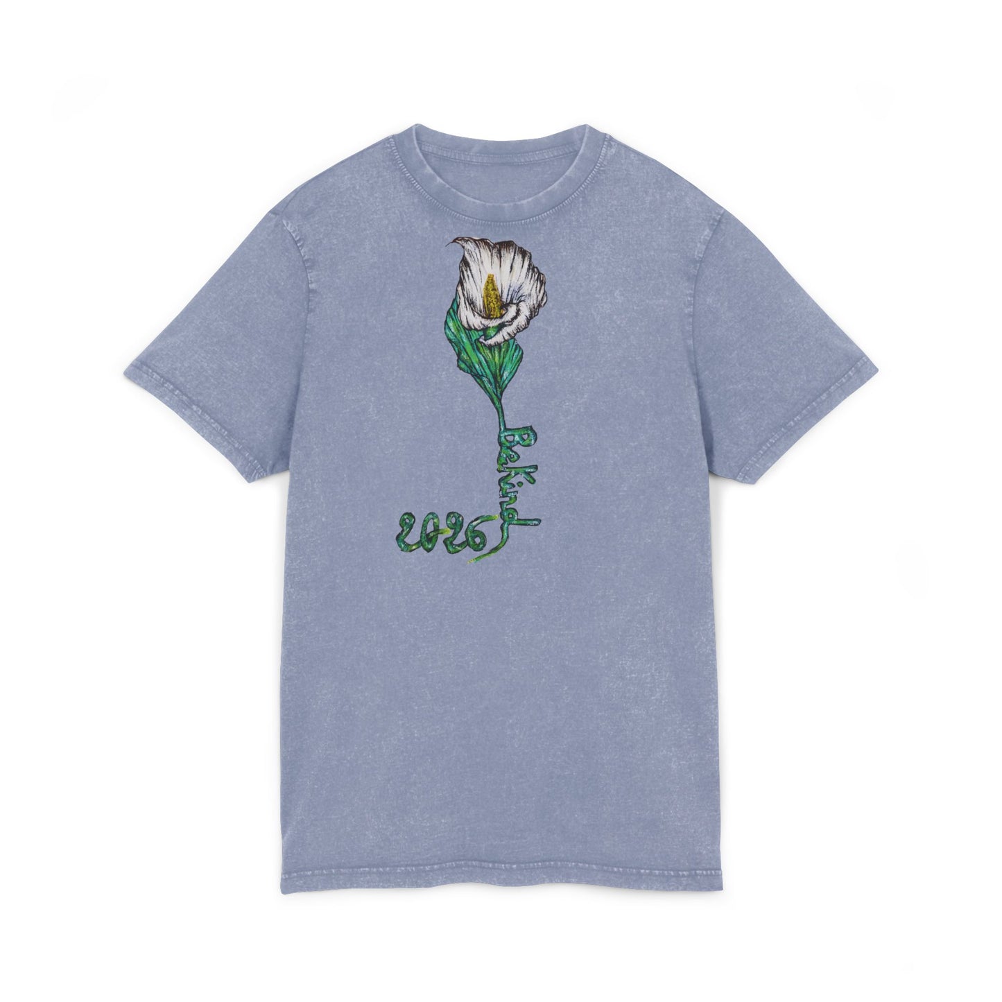 Acid Washed Floral Tee - Vintage Style Graphic T-Shirt for Casual Wear