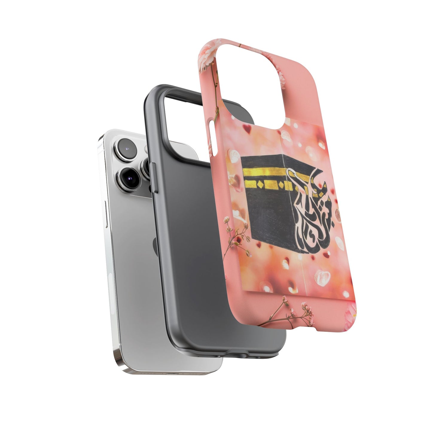 Kaaba Floral Phone Case – Pink Islamic Shrine Design