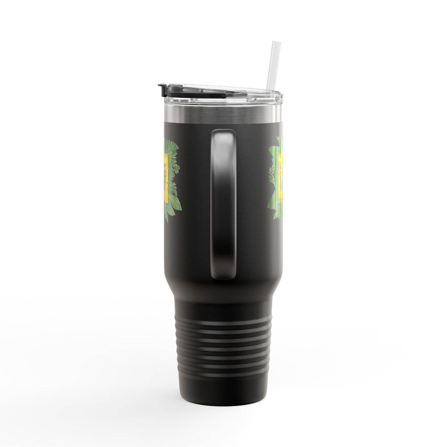 40oz Insulated Travel Mug — Tropical Hibiscus Floral Logo Design