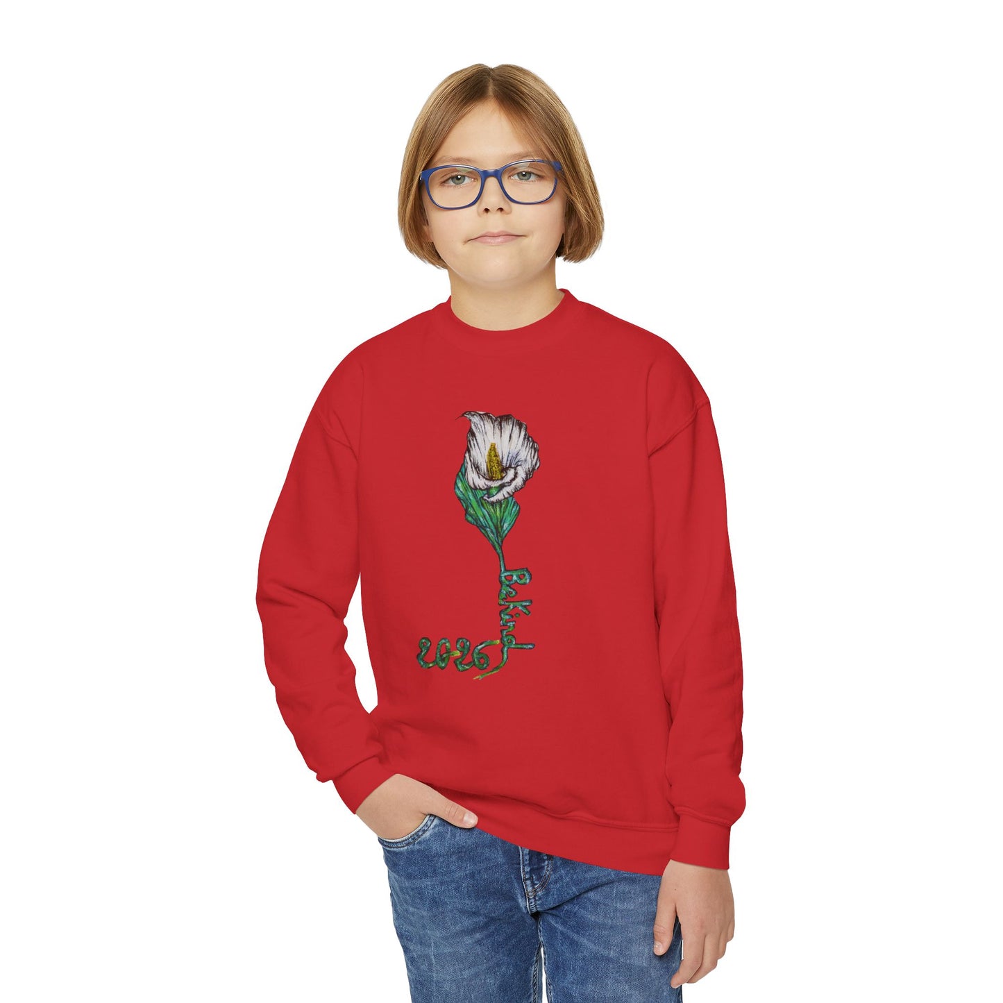 Flower Youth Crewneck Sweatshirt - Stylish & Cozy for All Seasons