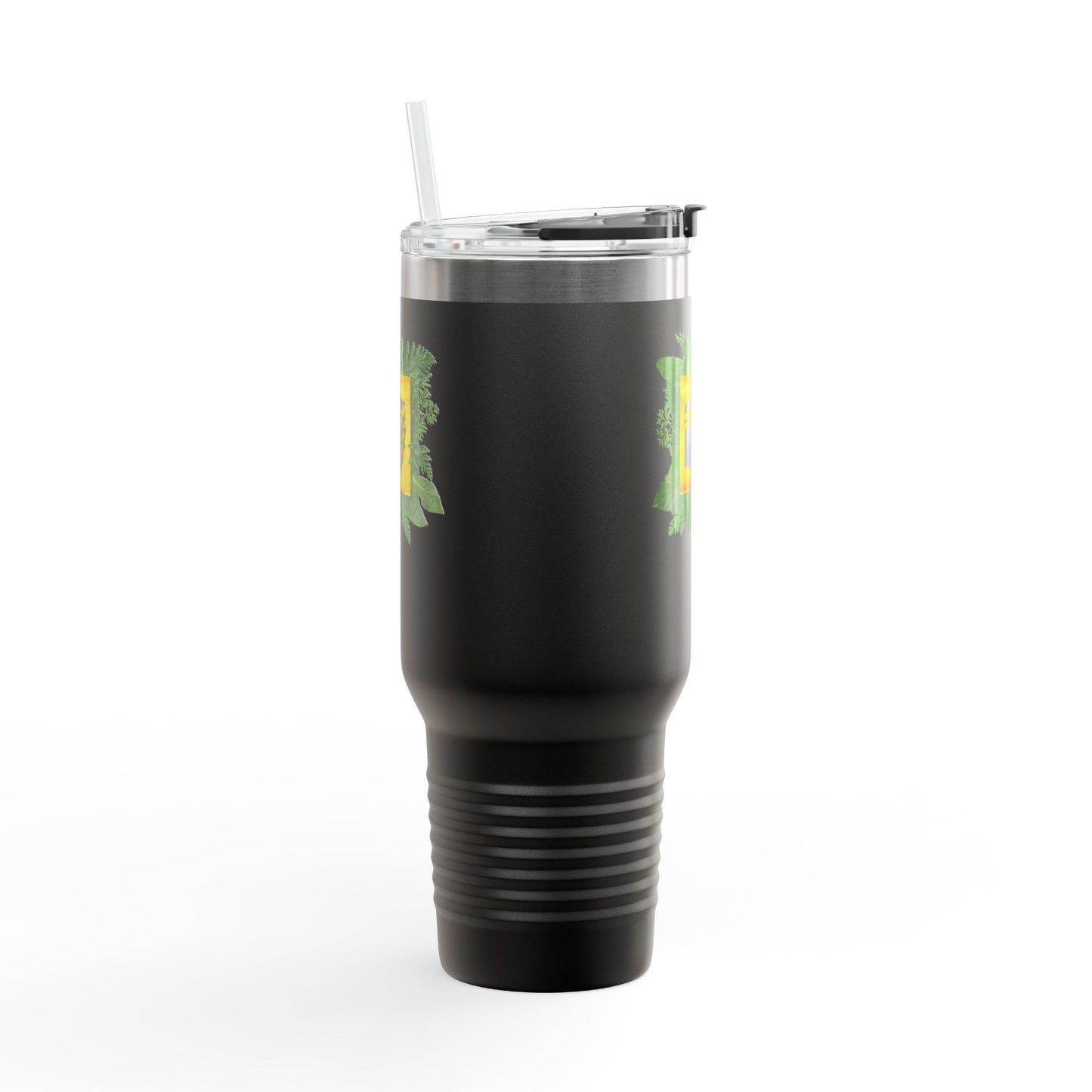 40oz Insulated Travel Mug — Tropical Hibiscus Floral Logo Design