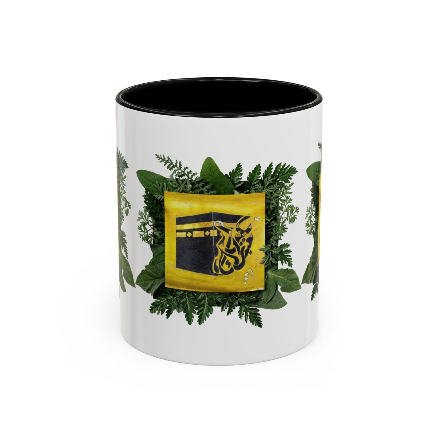 Kaaba Floral Accent Coffee Mug — Islamic Pilgrimage Hajj Umrah Gift (11/15 oz)