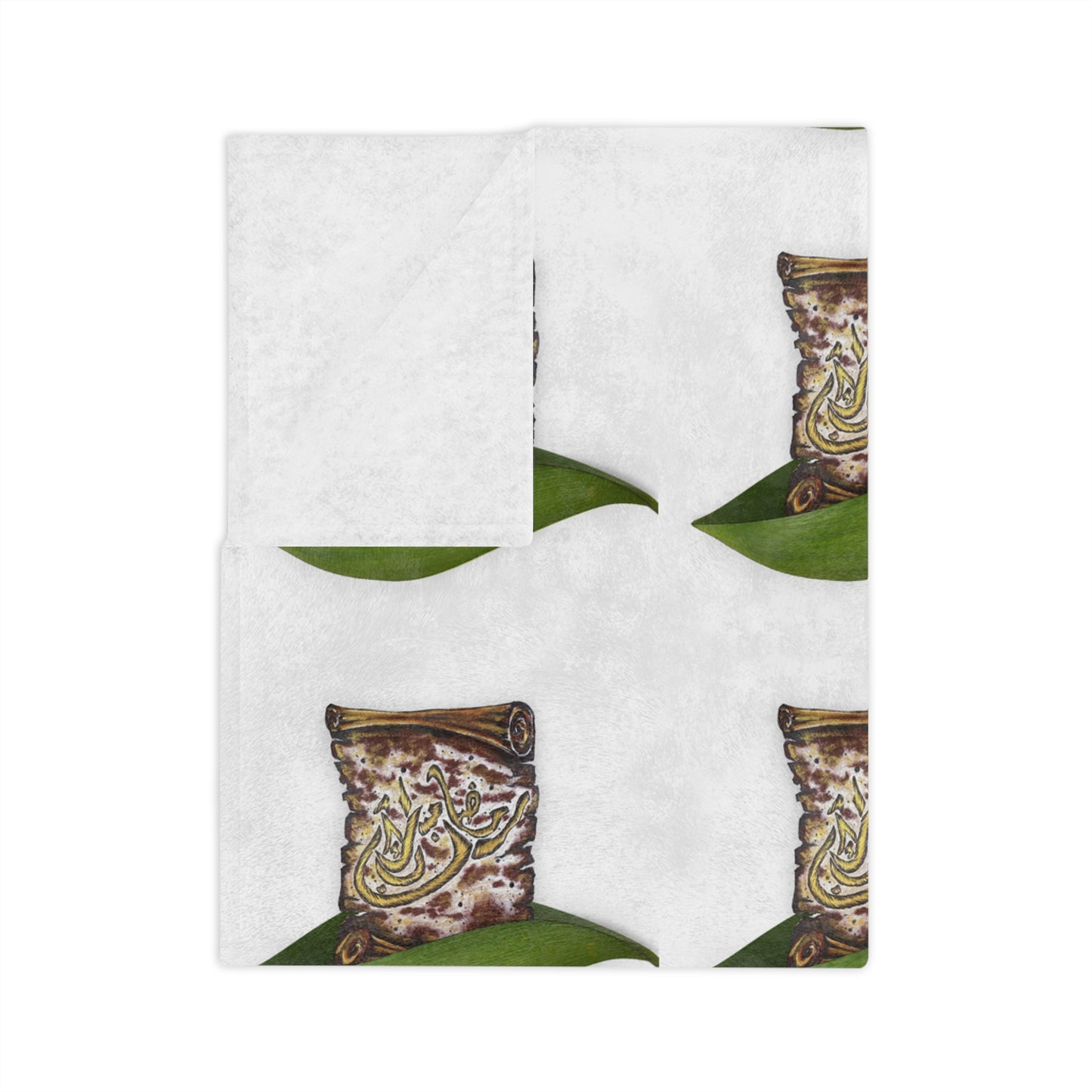 Velveteen Microfiber Blanket — Patterned Leaf & Seed Pillow Cozy Throw