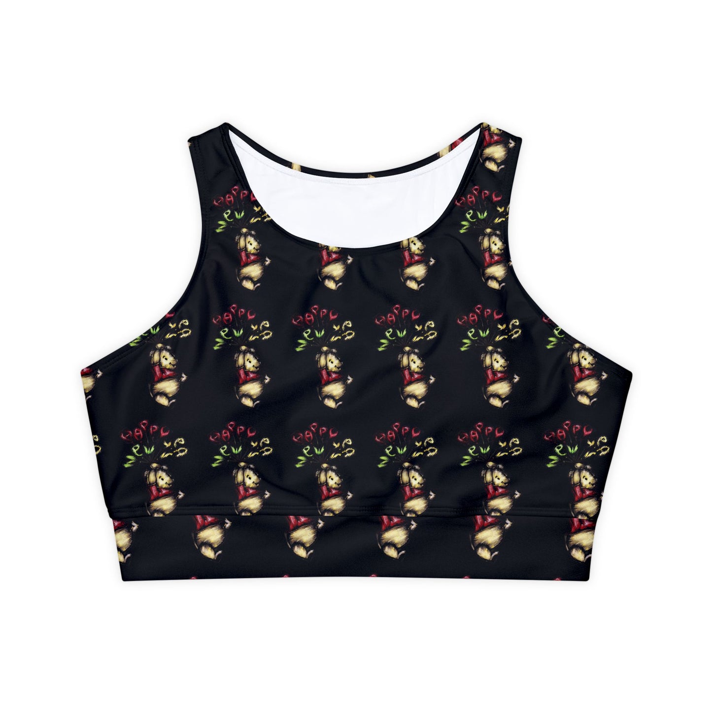 Fully Lined, Padded Sports Bra (AOP)