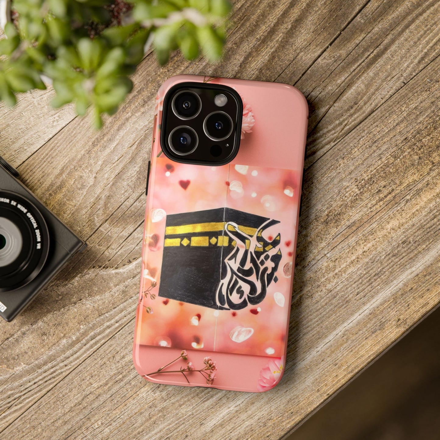 Kaaba Floral Phone Case – Pink Islamic Shrine Design