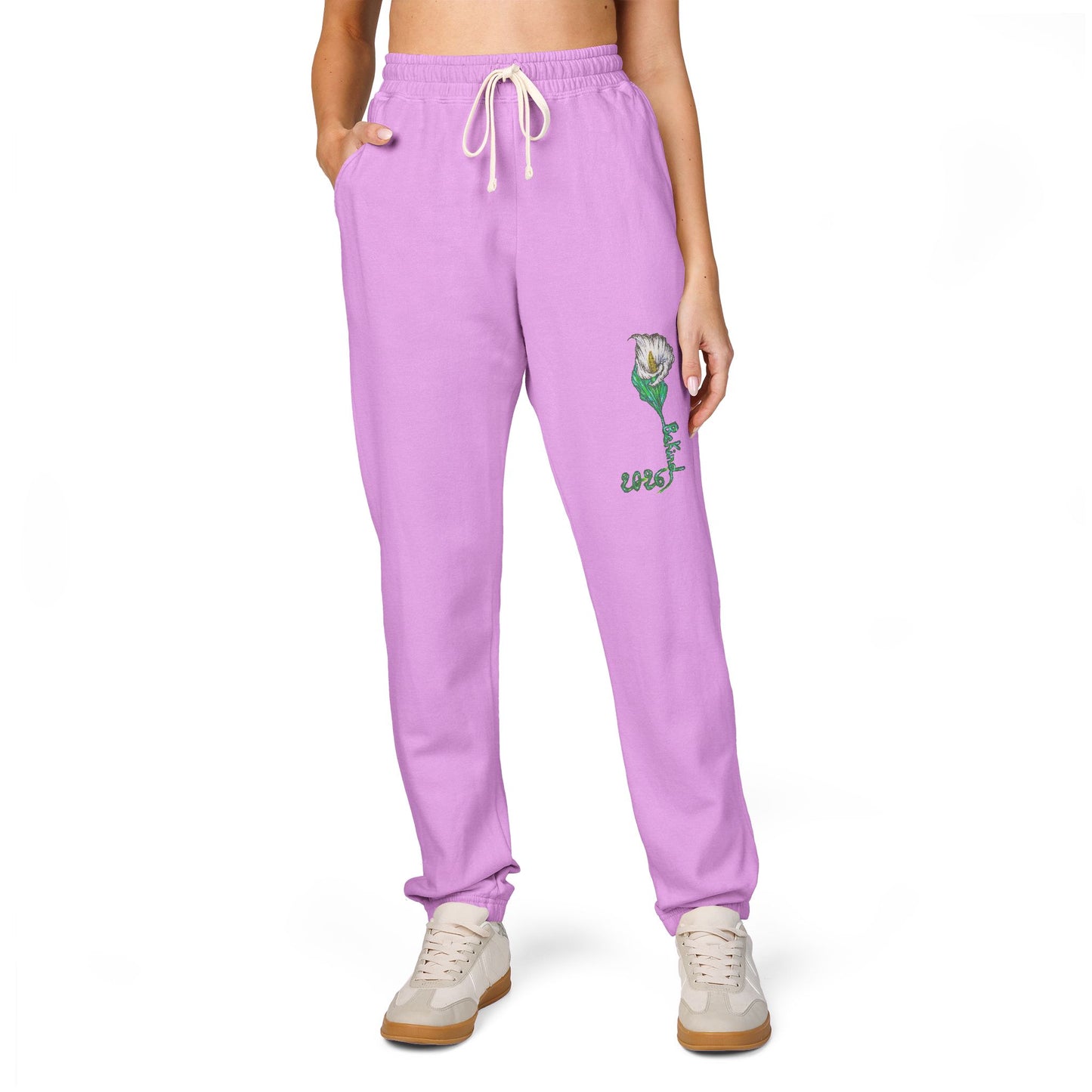 Rose Embroidered Unisex Fleece Sweatpants