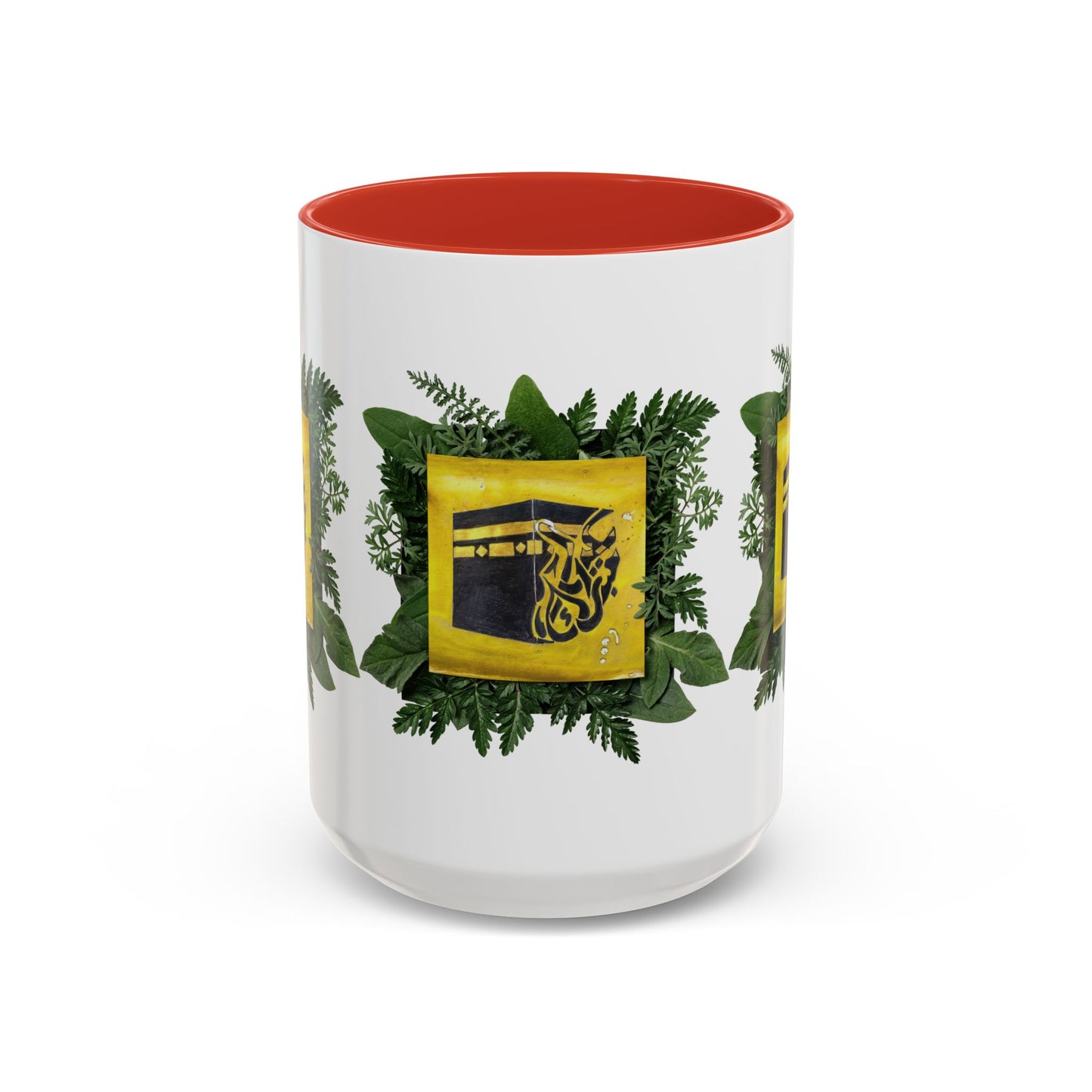 Kaaba Floral Accent Coffee Mug — Islamic Pilgrimage Hajj Umrah Gift (11/15 oz)