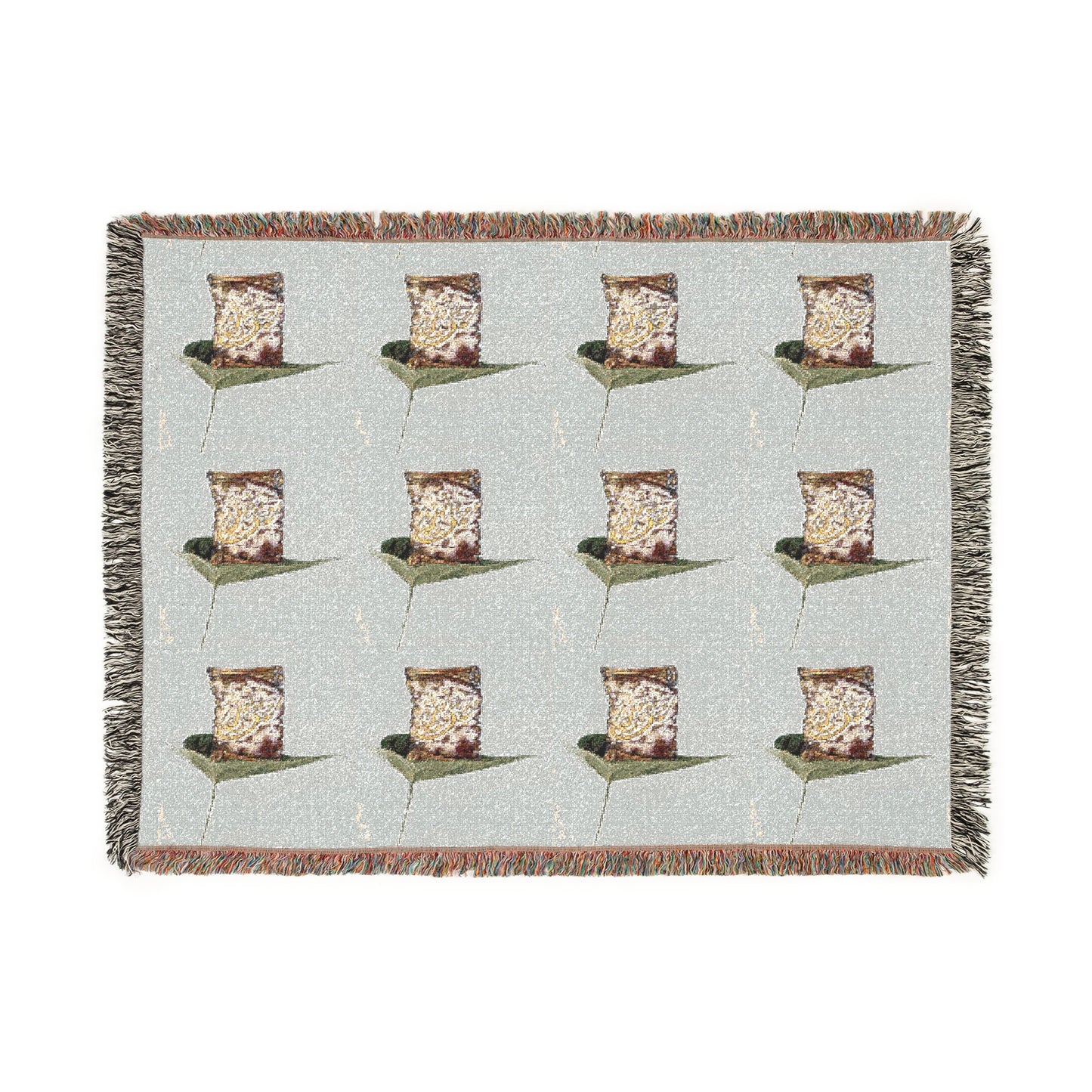 Laptop Pattern Woven Blanket — Retro Tech Throw for Home Office & Gifts