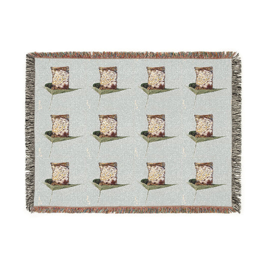 Laptop Pattern Woven Blanket — Retro Tech Throw for Home Office & Gifts