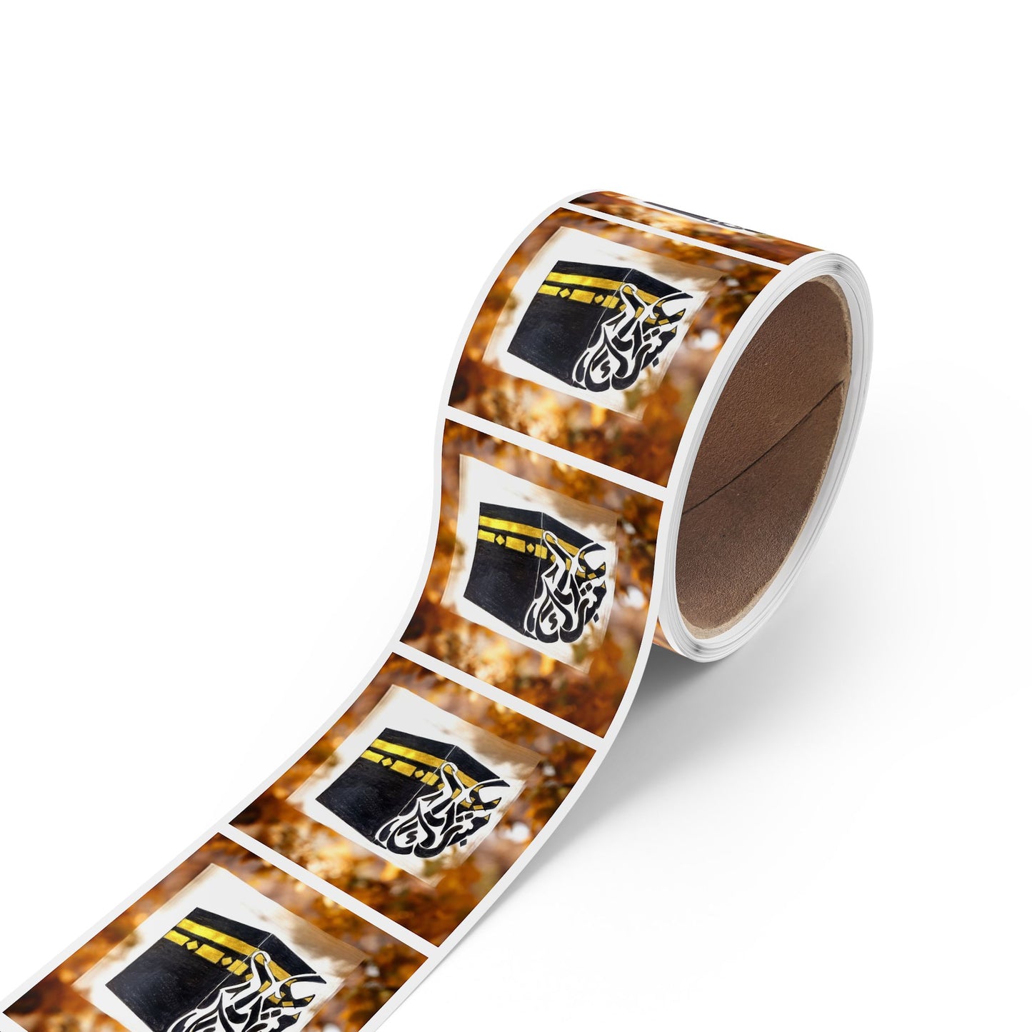 Kaaba Square Sticker Roll — Islamic Mosque Labels for Ramadan Eid Events