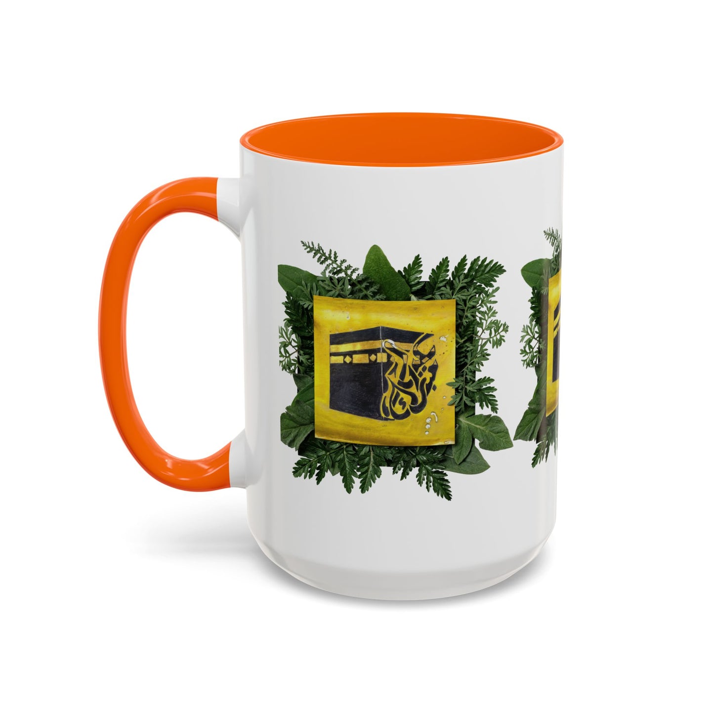 Kaaba Floral Accent Coffee Mug — Islamic Pilgrimage Hajj Umrah Gift (11/15 oz)