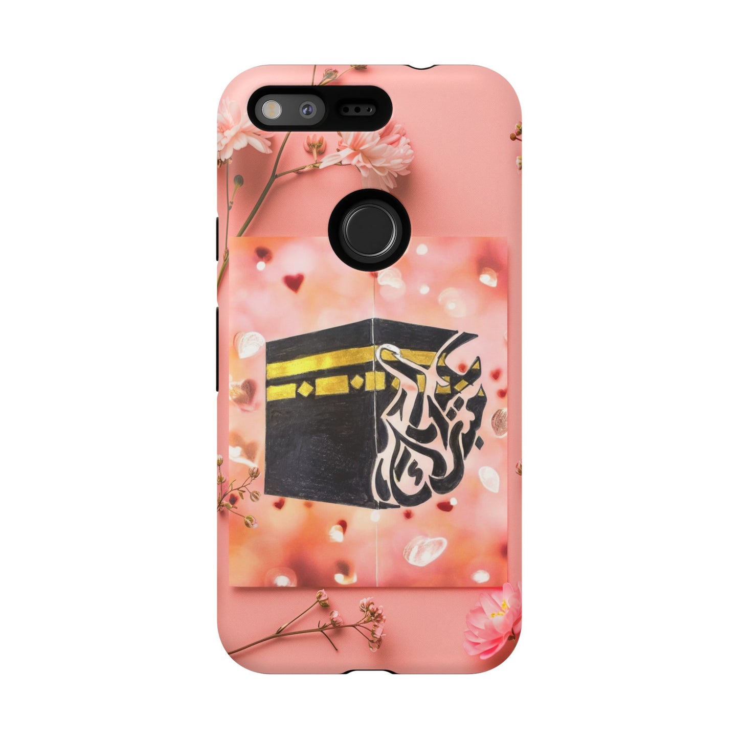 Kaaba Floral Phone Case – Pink Islamic Shrine Design